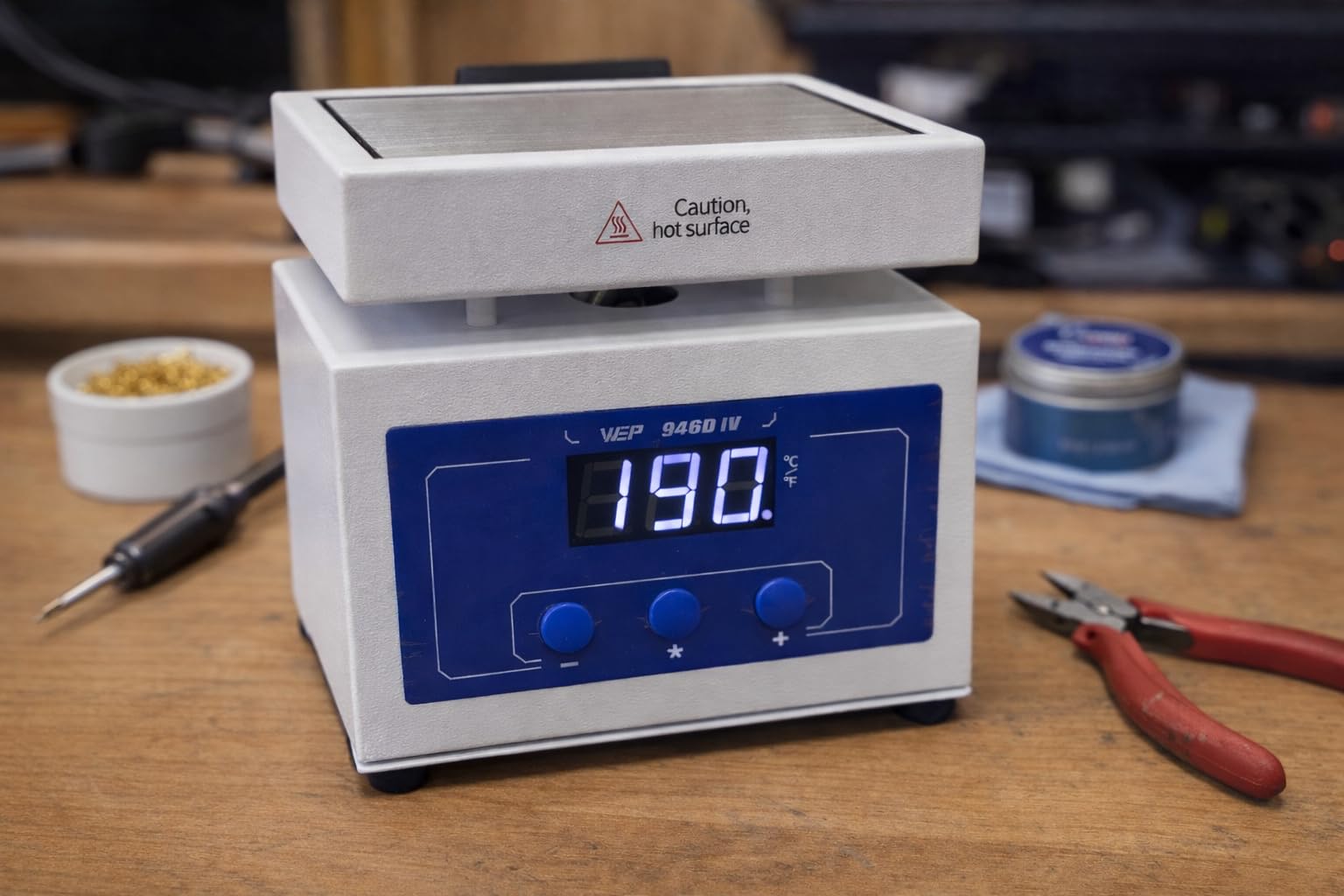 WEP 946D IV 100x50mm Small LED Soldering Hot Plate for SMD BGA Smartphone Microcomputer Rework Reflow, 210W Preheater Station with ℃/℉ Digital Temperature Control customer photo 2