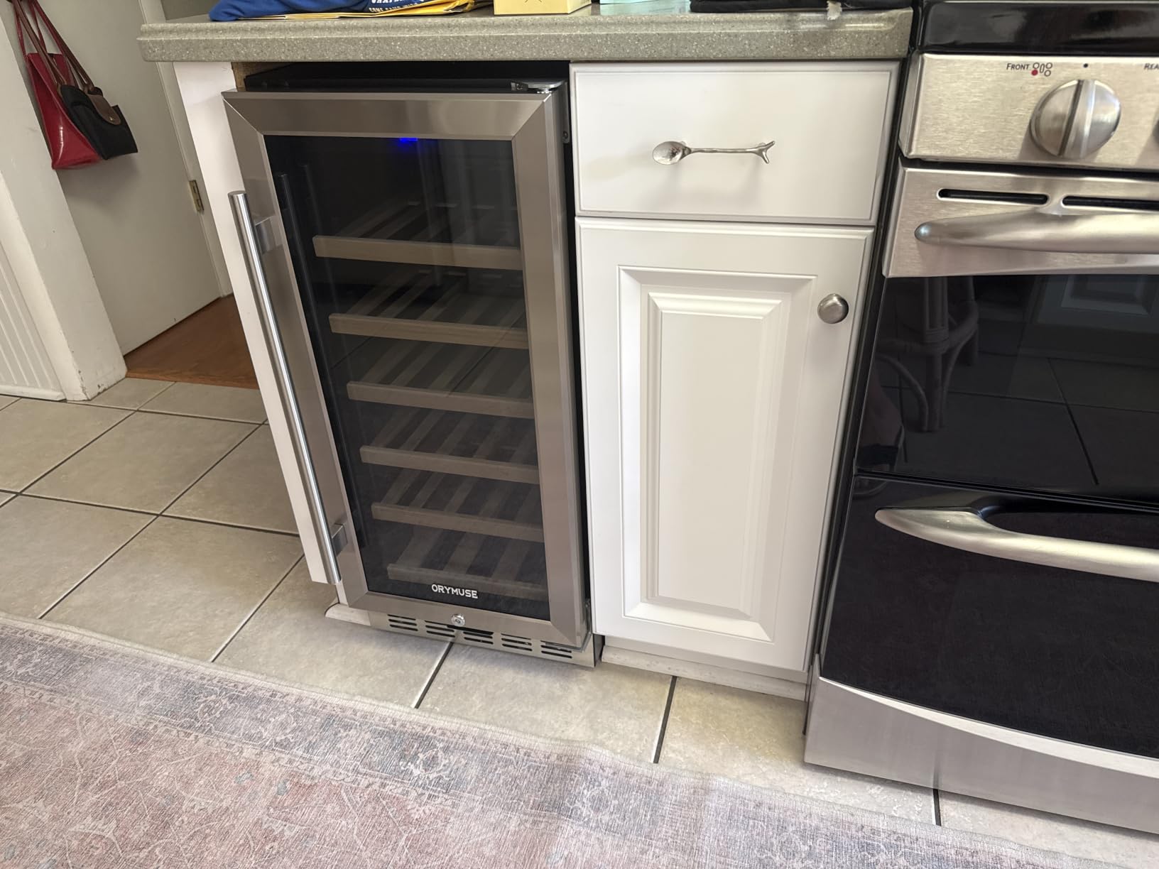 15 Inch Wine Cooler Under Counter, 30 Bottle Dual Zone Wine Fridge with Stainless Steel Glass Door, Built-In or Freestanding Wine Cellar with Digital Temperature Control for Home, Kitchen, or Office customer photo 1