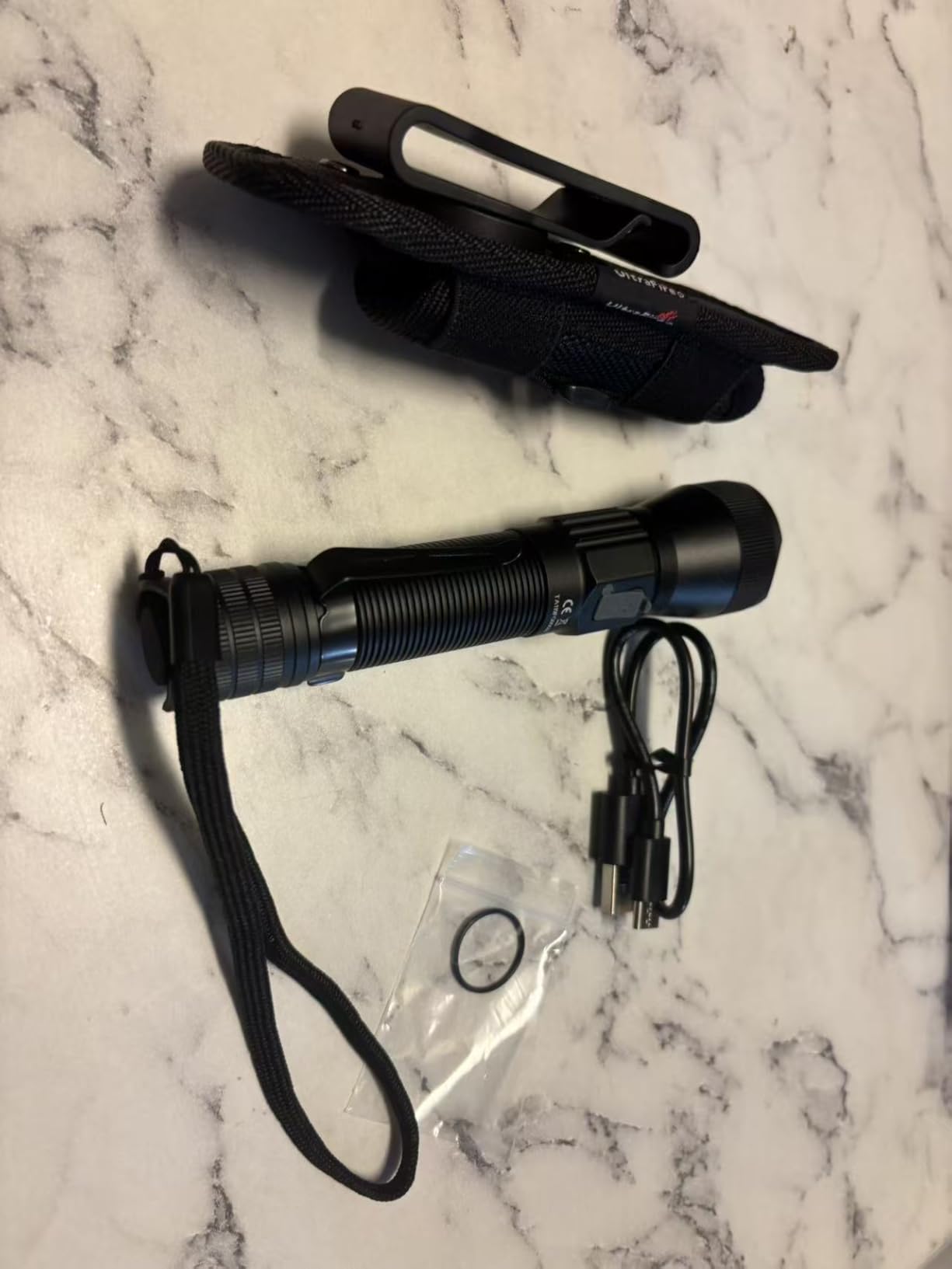 ULTRAFIRE E5 1350 Lumens Tactical Flashlight with Holster for Police | 1476 FT Beam, 6 Modes, Rechargeable, Zoomable Police LED Flashlight with Duty Belt Holster for Security and Law Enforcement customer photo 1