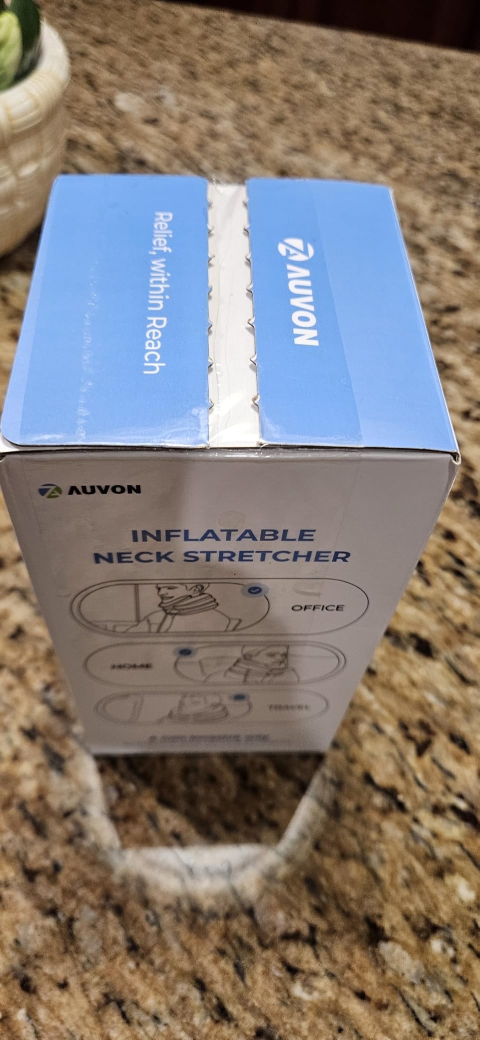 AUVON Inflatable Neck Stretcher with Chin-Up for Effective Neck Pain Relief | Cervical Stretcher with 3-Layer Design in Varying Sizes, Neck Brace Pillow for Neck Support, Decompression Home Use, M Size customer photo 1