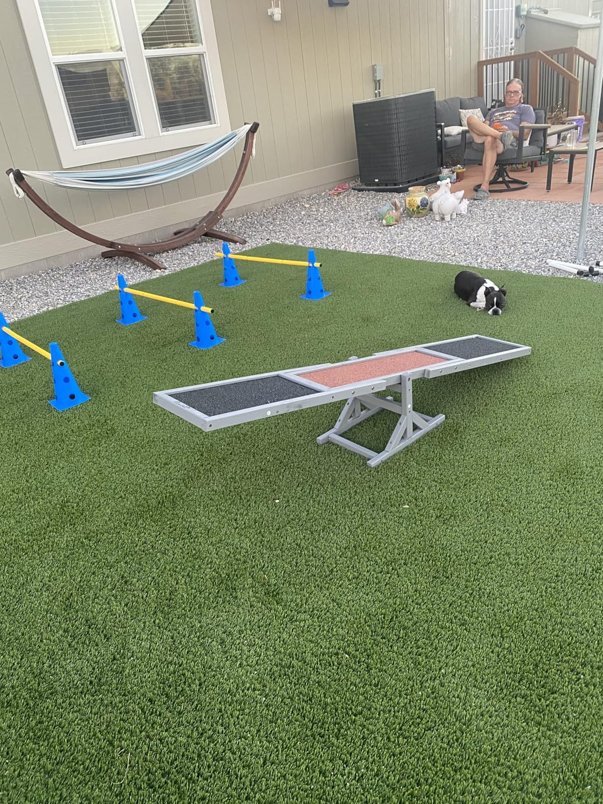 Dog Agility Course Backyard Set, Dog Agility Hurdle Cone Set | w/ Height Adjustable Crossbar for Rehabilitation & Beginners, Dog Agility Equipment for Dog Obstacle Course - 18 Inch customer photo 2