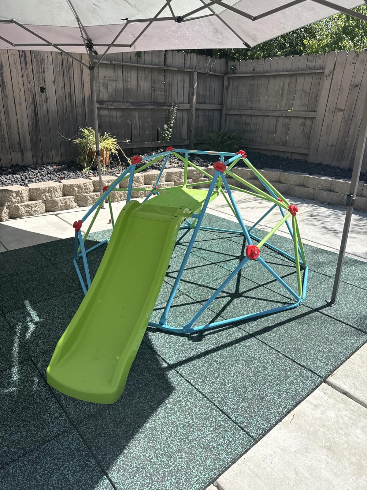 Zupapa Climbing Dome with Slide Max Load 440Lbs, 8FT Jungle Gym Monkey Bar for Backyard, 2 in 1 Outdoor Climbing Frame Toys for Toddlers Playground Set, Geometric Dome Climber for Kids Age 3-8 customer photo 2