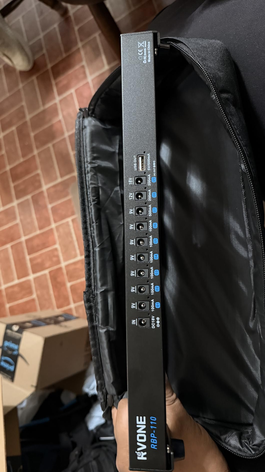 RVONE Extra Large Guitar Pedal Board with Built-in Power Supply | 24.02×12.6