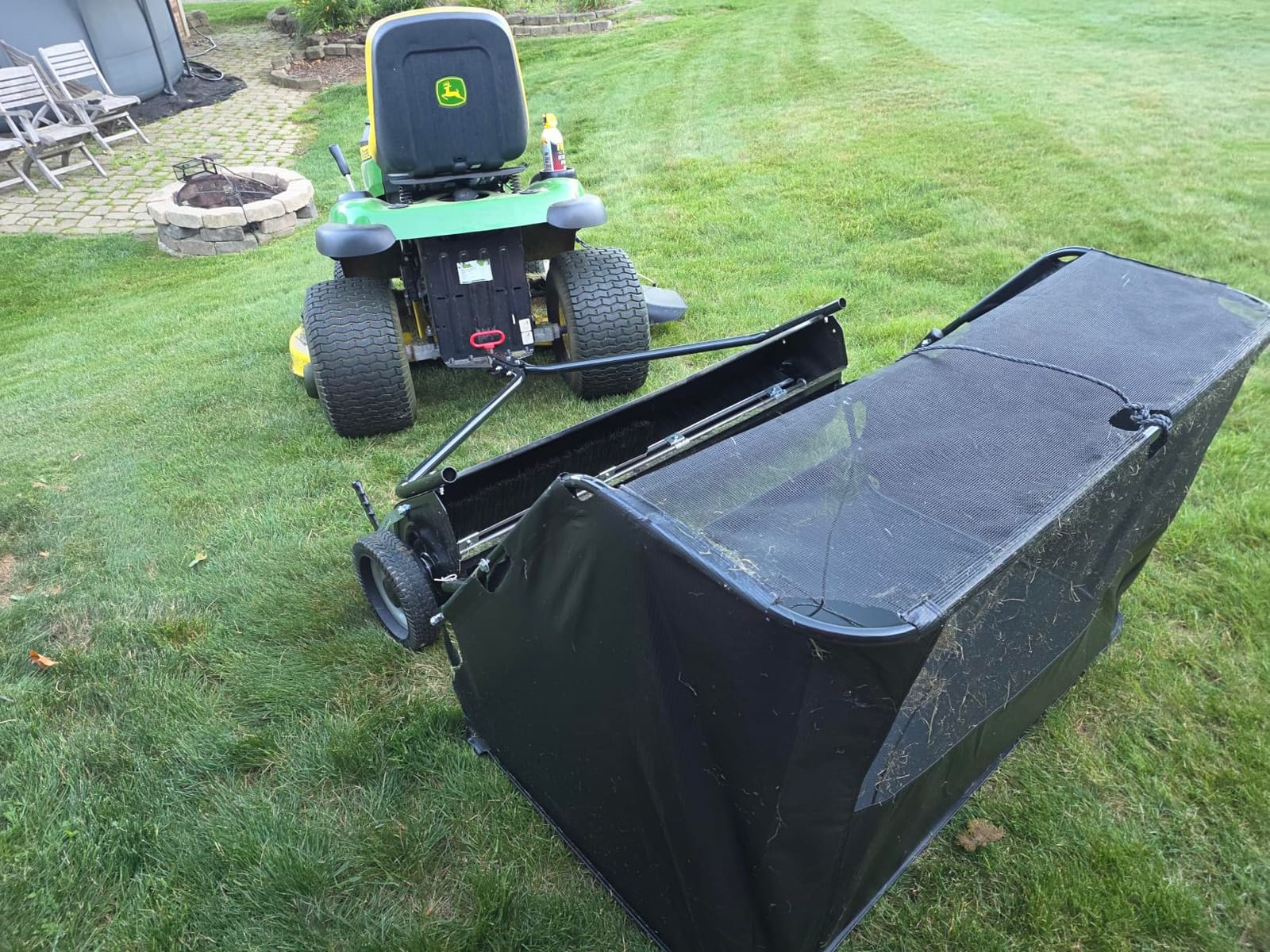 Agri-Fab 50 in Heavy Duty Tow Behind Lawn Sweeper with 26 Cu Ft Hopper and Adjustable Brush Height customer photo 1