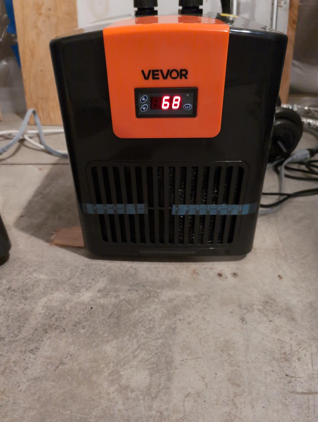 VEVOR Aquarium Chiller 52 Gallon, 1/10 HP Water Chiller for Hydroponics, Fast Cooling for Fish Tank, Axolotl, Coral Reef, Quiet Refrigeration Compressor, Titanium Evaporator, Complete Fittings customer photo 1