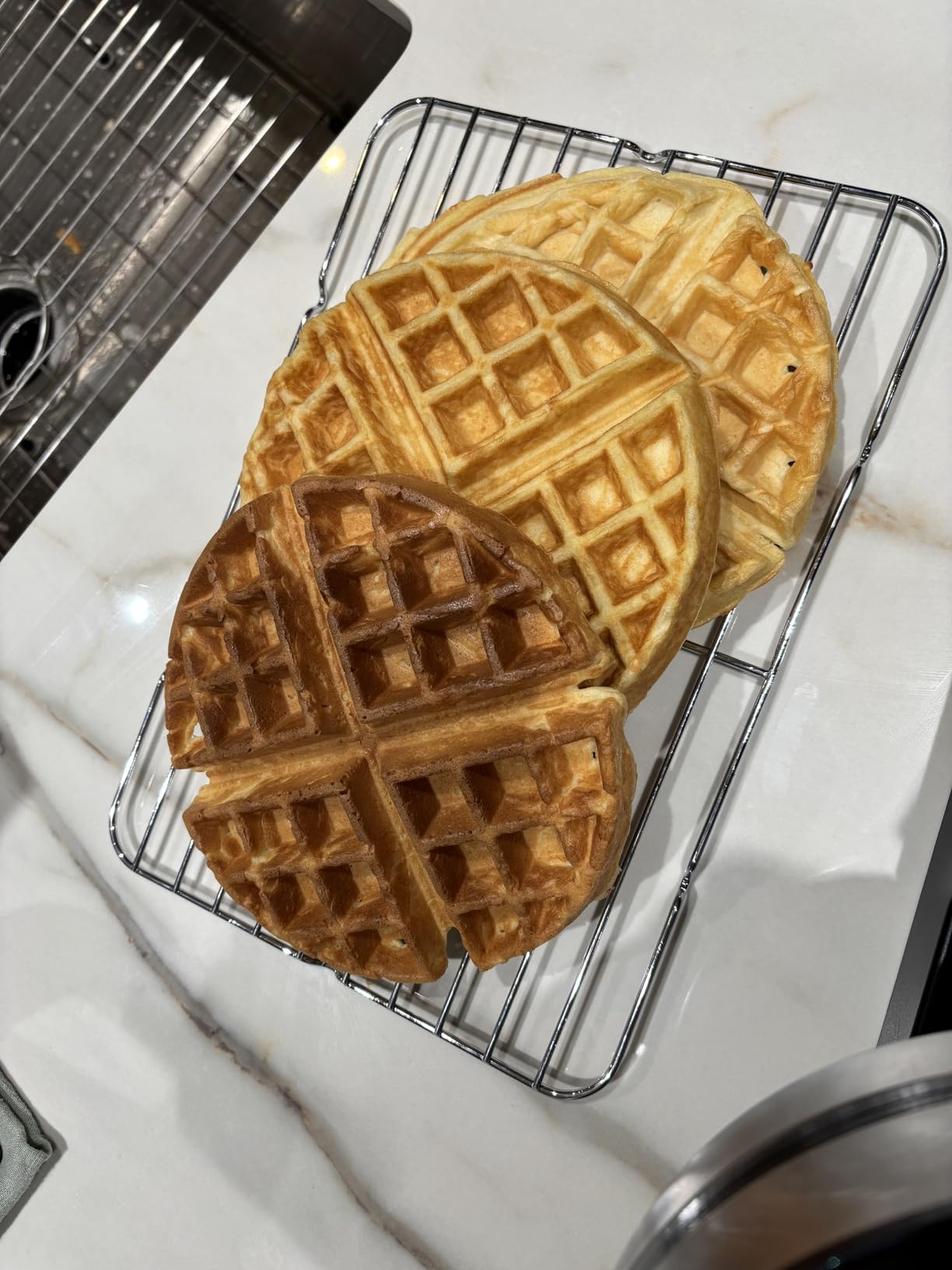 Cuisinart Double Flip Belgian Waffle Maker, Stainless Steel, 1400W | Double flip waffle iron with nonstick plates, ready indicator lights & adjustable browning for every preference, WAF-F40NAS customer photo 1
