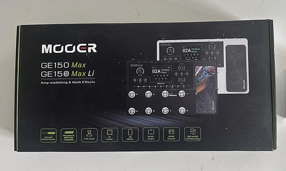 MOOER GE150 Pro Li Black Guitar Amp Modeler & Multi-Effects, 9H Battery Powered, 200 Presets & 170 Effects, NAM & MNRS Support, 55 Amp Models, 26 Cab Sims, 20 IR Slots, OTG Recording, 4-Footswitch customer photo 2