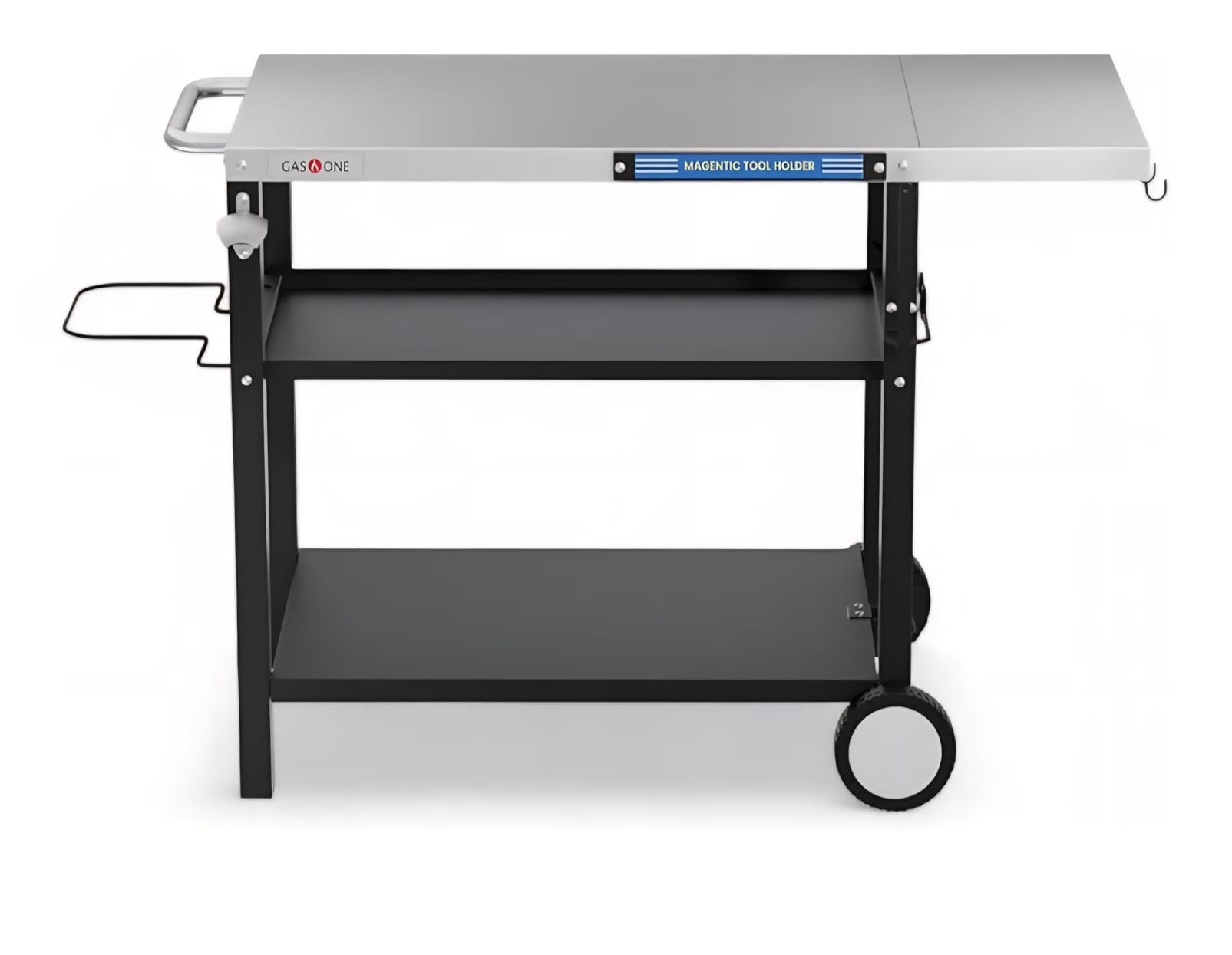 GasOne Stainless Steel Grill Table - 44 x 20-inch Rolling Grill Cart - Multifunctional Outdoor Side Table with Side Shelf, Trash Bag Hanger, Tool Holder - Ideal for Food Prep, Pizza Oven, Griddle customer photo 1