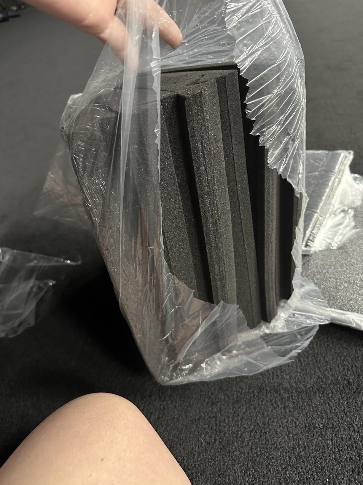 50 Pack Sound Proof Foam Panels for Walls, 2 X 12 X 12 Inches Acoustic Foam Panels, High Density Acoustic Panels Sound Absorbing, Noise Cancelling Studio Wedges, Black (NOT INCLUDE ADHESIVE) customer photo 2