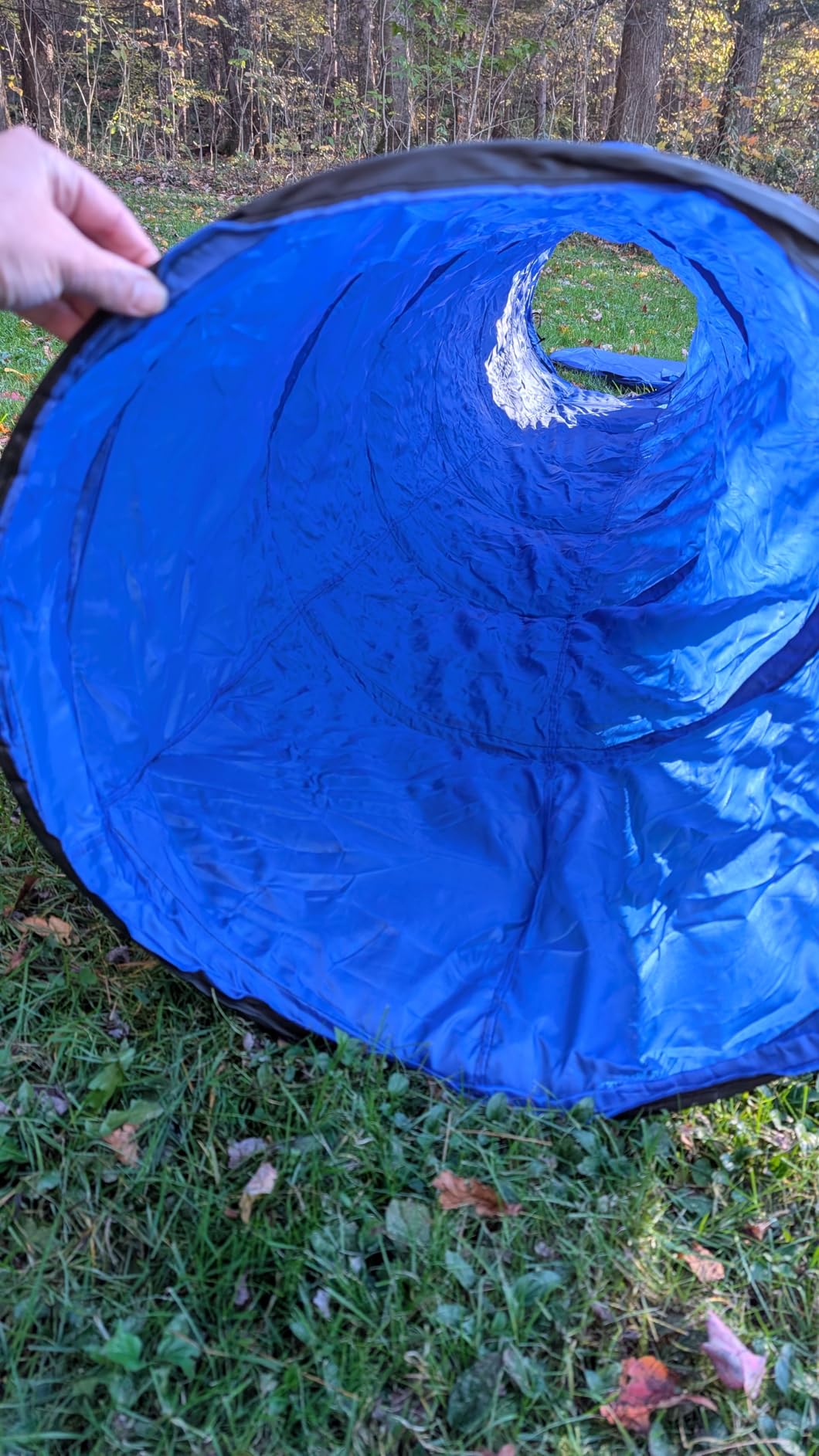 Dog Agility Tunnel with Carry Bag and Ground Spikes, Foldable 10-Foot Tunnel for Dog Training, Dog Agility Equipment for Outdoor, Backyard, Indoor Use, KINETOVOLTA customer photo 1