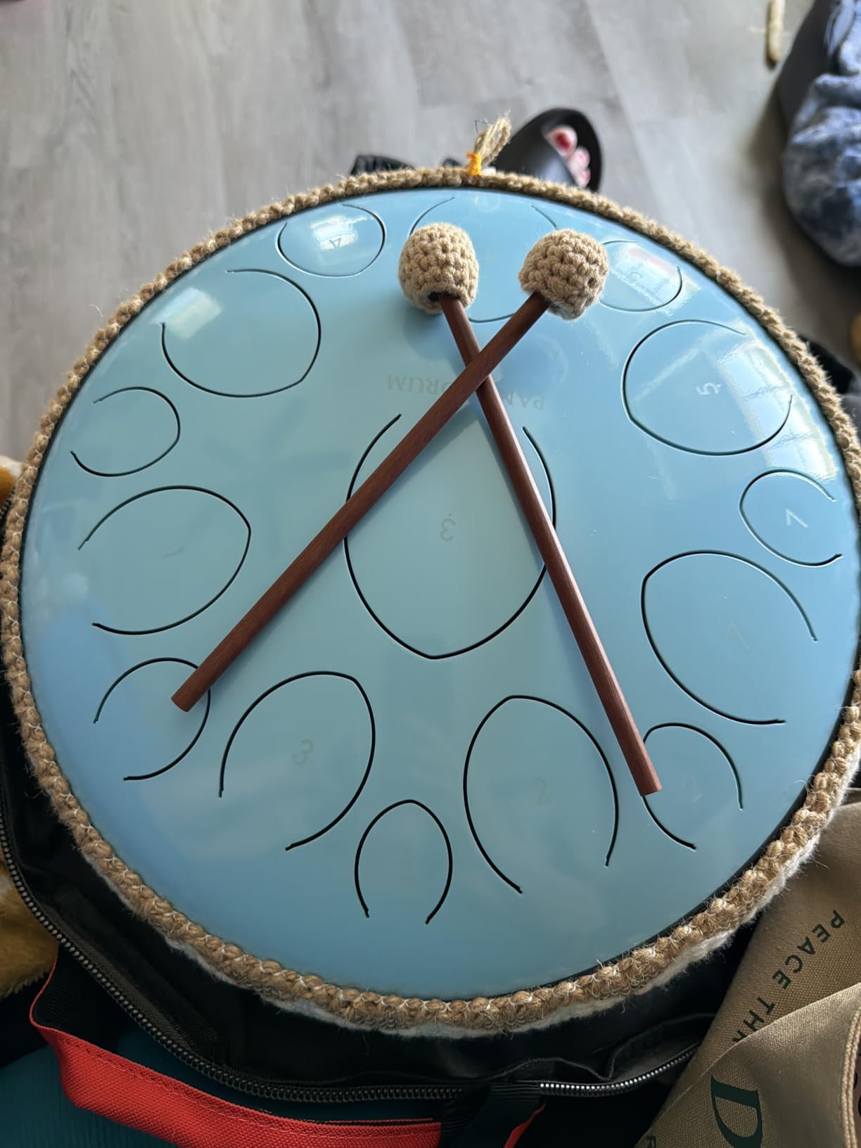 Panda Drum Pro (Blue) | Steel Tongue Drum for Inside & Outside | 15 Inch customer photo 1
