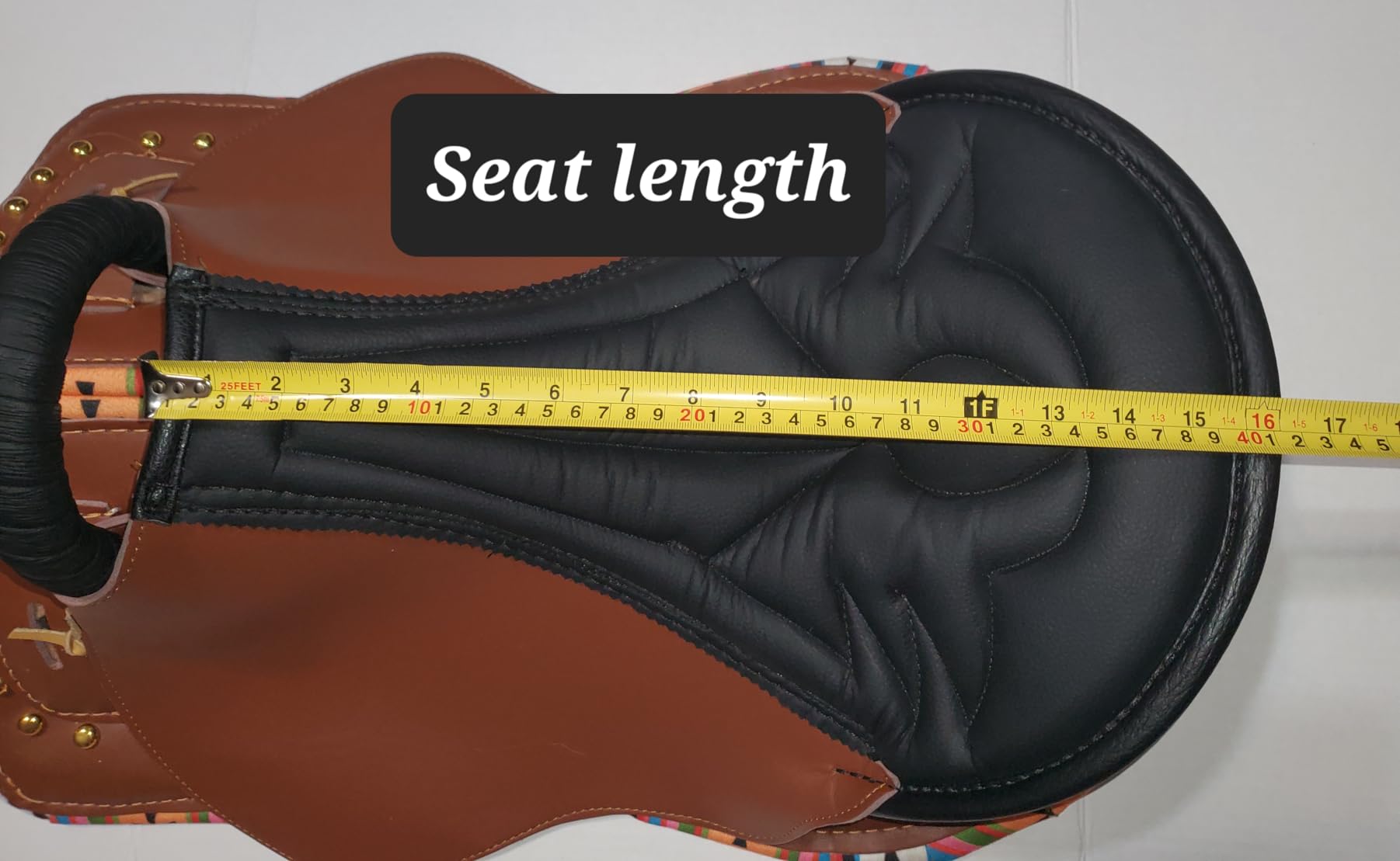 Horse Saddle Handmade Premium Leather with Soft Pads Durable, Comfortable Trail, Secure & Balanced Ride for All Riders, Brown customer photo 2