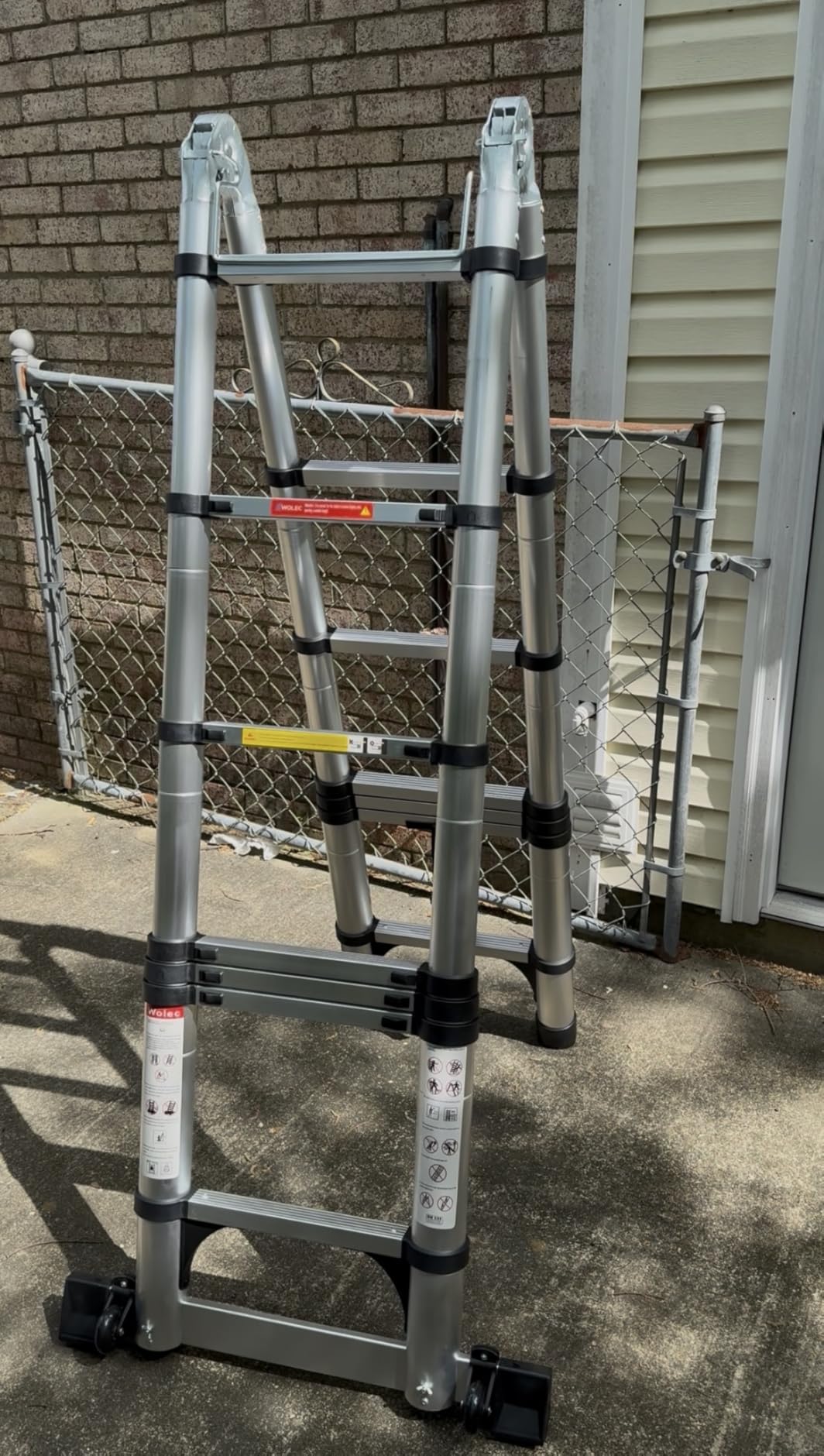 Telescoping Ladder with Hooks, 14.5 FT, 330 lb Capacity, Black | Telescopic Extension Ladder with Auto-Lock Rungs, Anti-Slip Feet; Compact Storage for Home, Garage, Attic and Window Work customer photo 1