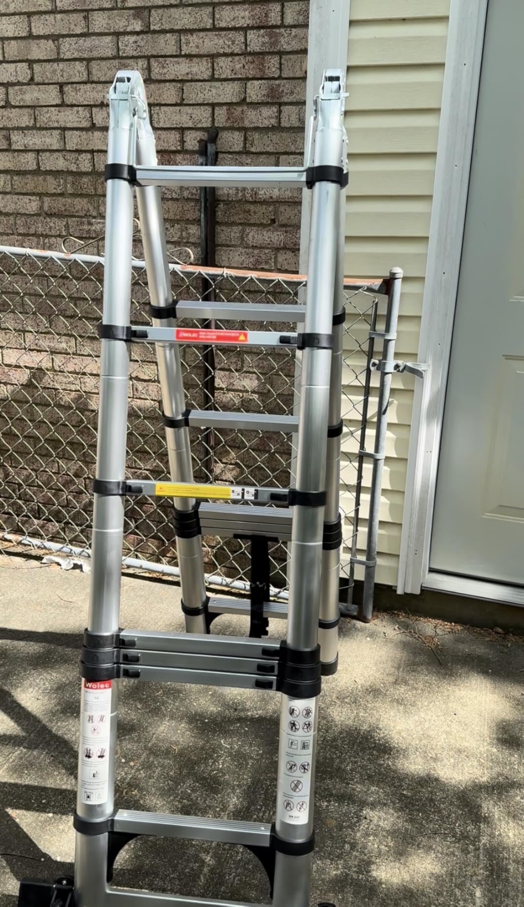 Telescoping Ladder with Hooks, 14.5 FT, 330 lb Capacity, Black | Telescopic Extension Ladder with Auto-Lock Rungs, Anti-Slip Feet; Compact Storage for Home, Garage, Attic and Window Work customer photo 2