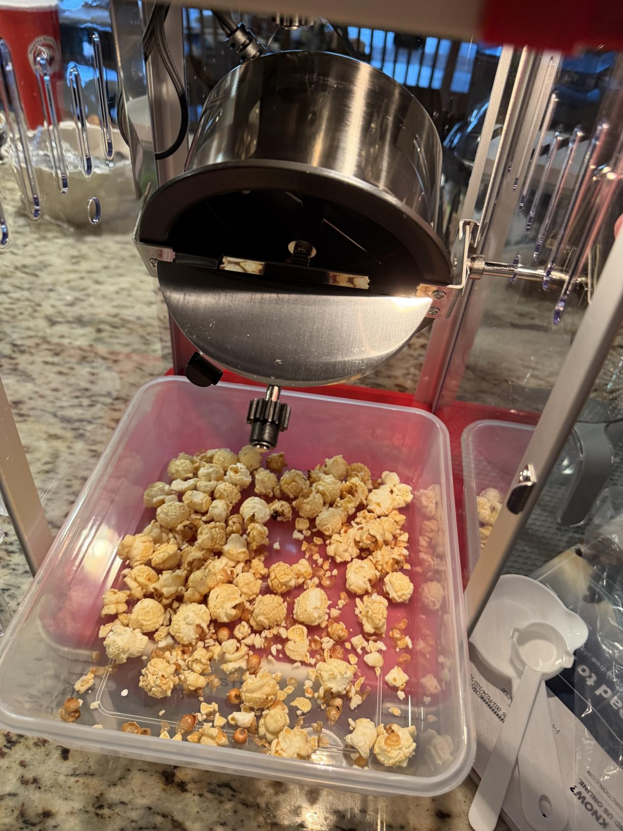 COSTWAY Popcorn Machine, Theater Style Countertop Popcorn Maker | Stainless Steel Kettle, Halogen Light, Kernel & Oil Scoops, Removable Serving Tray for Home Party, Movie Night, ETL Certified customer photo 2