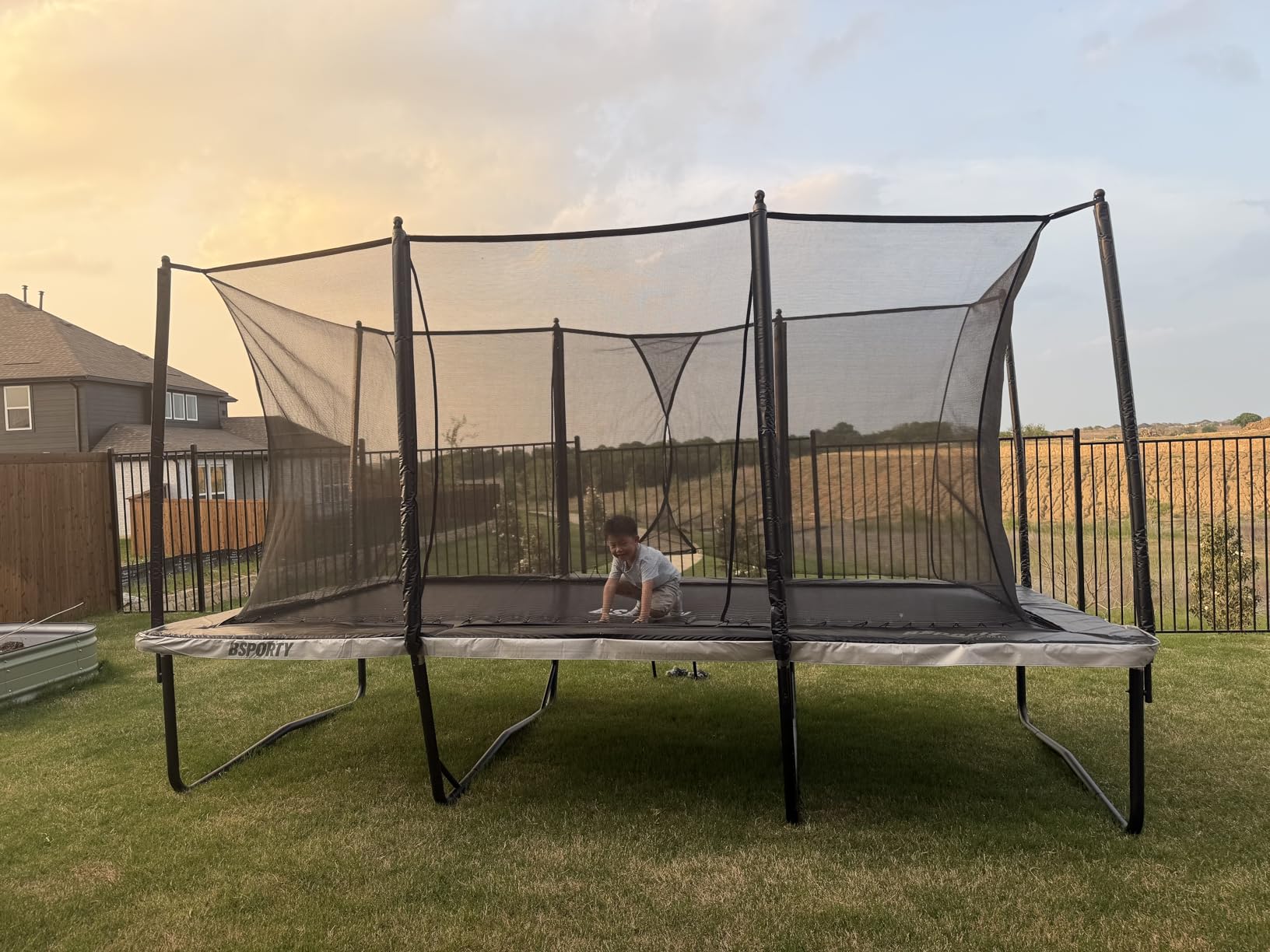 Air Rectangle Trampoline 8X14FT 1800LBS Weight Capacity Outdoor Square Gymnastics Heavy-DutyTrampolines with Net Enclosure for Kids Adults customer photo 1