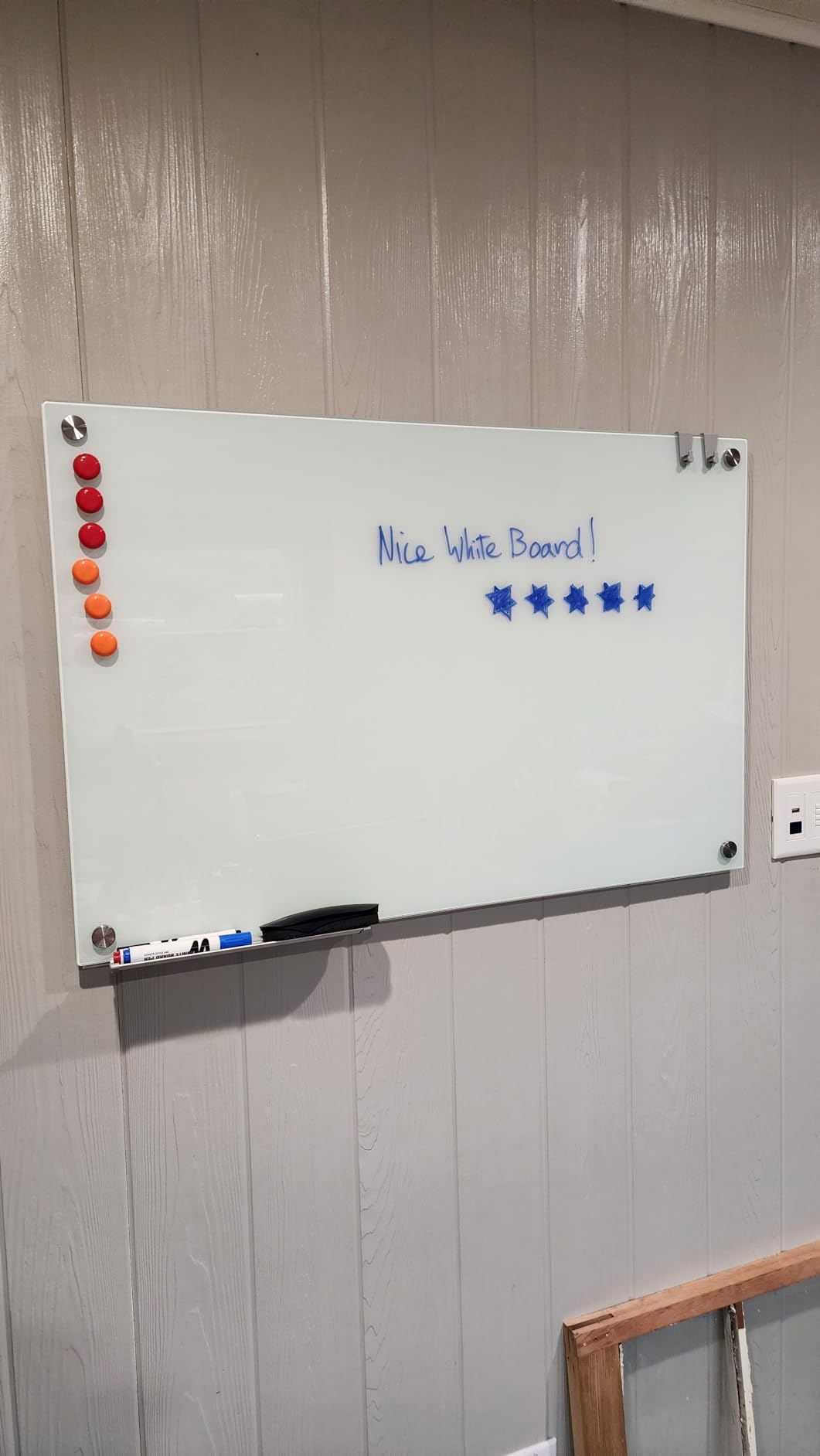 MaxGear Glass Whiteboard Tempered Glass Magnetic Dry Erase Board 60