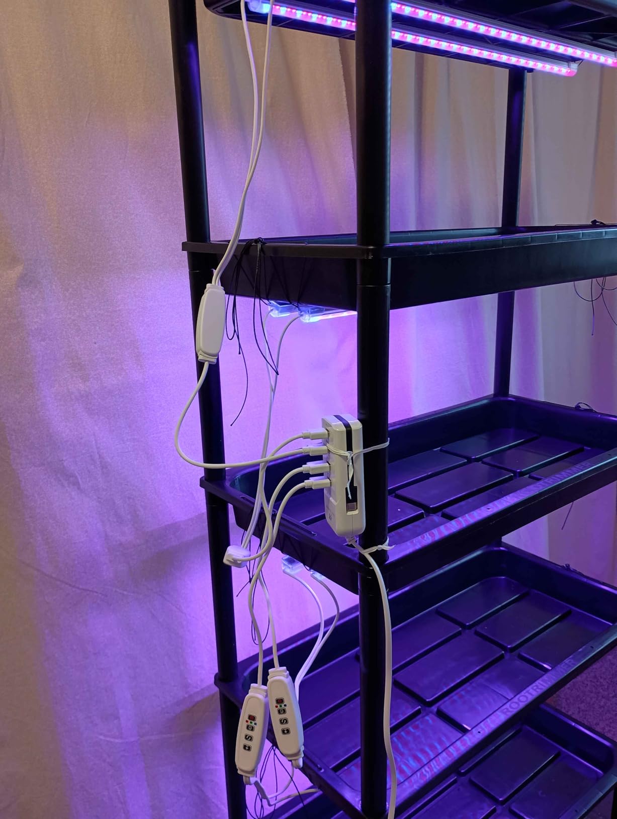 RooTrimmer 5-Tier Hydroponics Growing System, Plant Stand with Grow Lights | Hydroponic rack with ebb-flow watering and siphon function. Matches nursery trays and pots for home seed cultivation customer photo 1