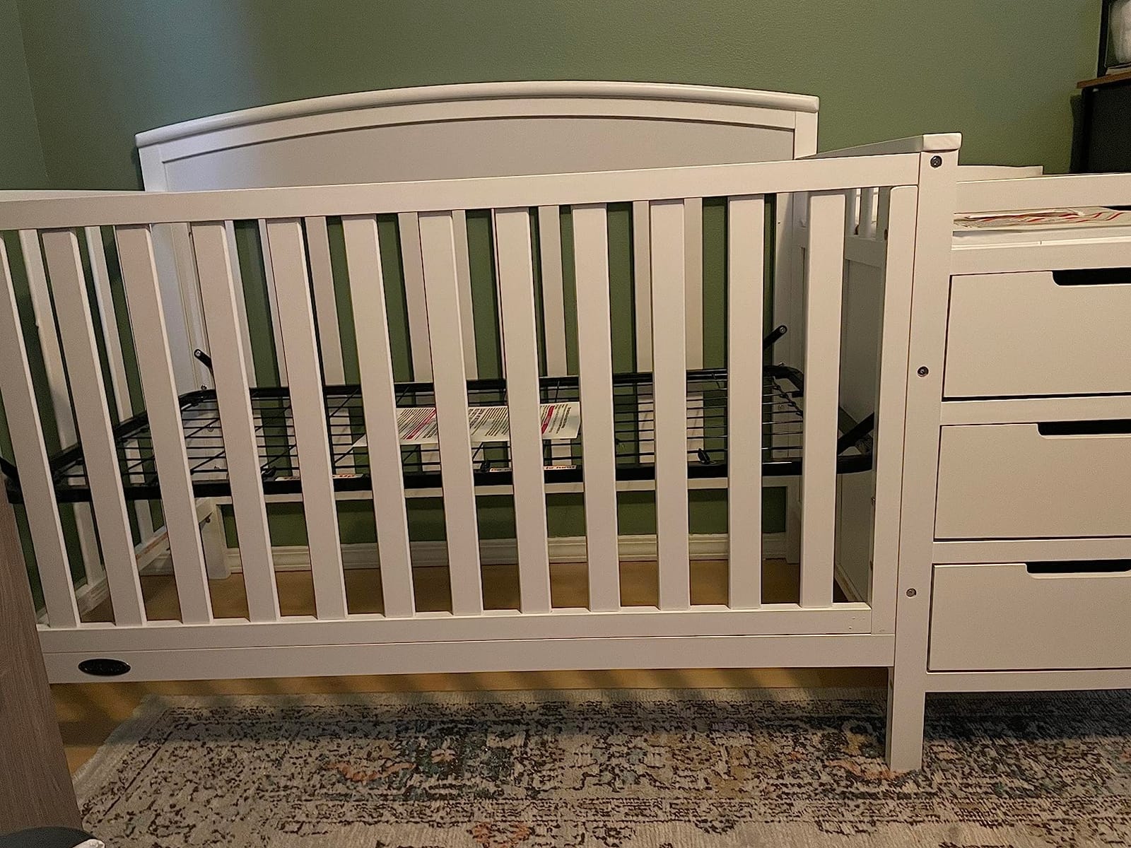 Graco Benton 4-in-1 Convertible Crib and Changer, Hazelnut | GREENGUARD Gold Certified, Baby Crib & Changing Table Combo, Includes Water-Resistant Changing Pad, Converts to Full-Size Bed customer photo 1