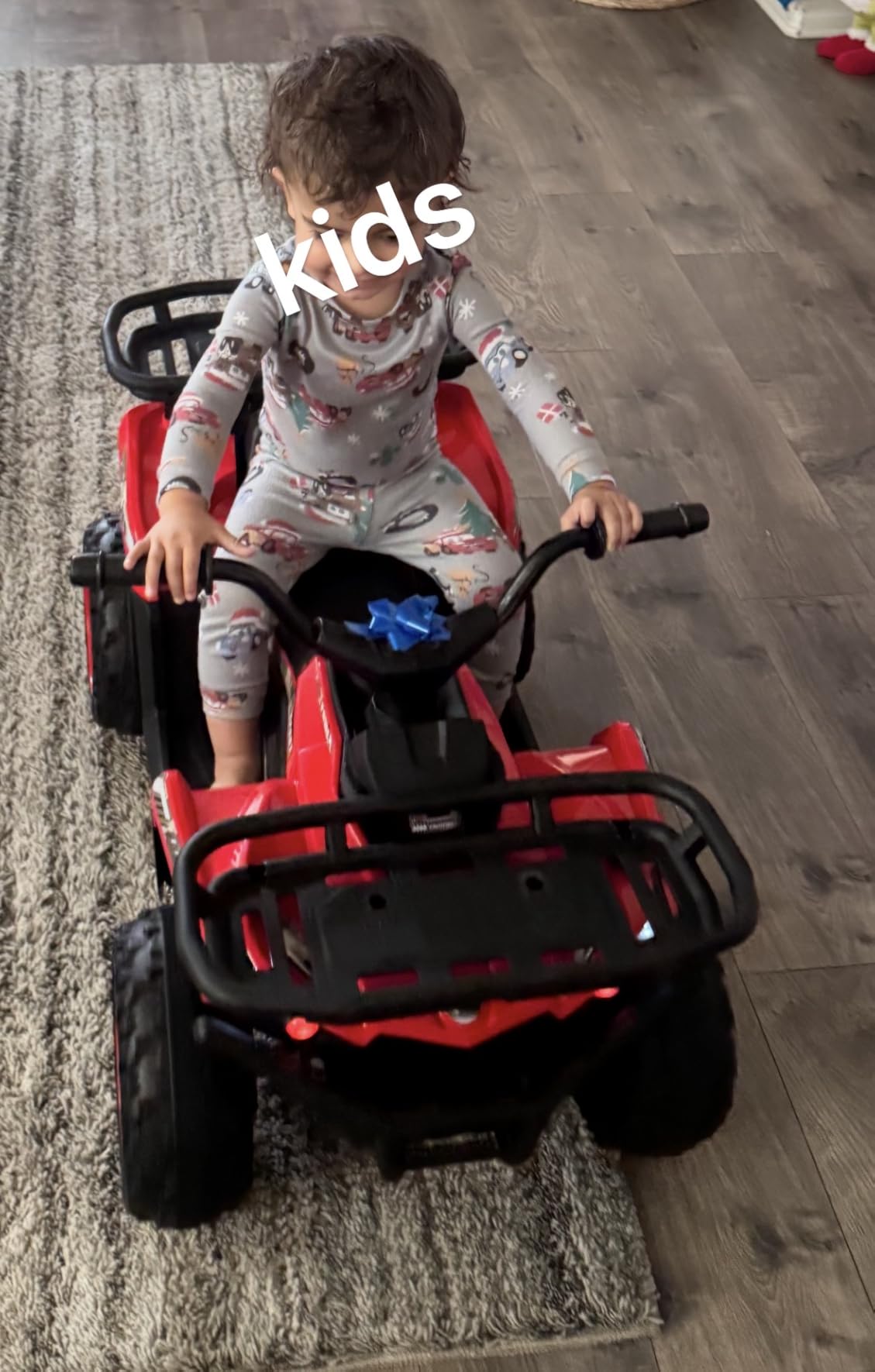 OLAKIDS 12V Kids ATV Quad with 2 Speeds, Spring Suspension, LED Lights, Music & Story Player, Big Tires, 2 Storage Spaces, Ride On Car for Boys Girls Ages 3+ (12V, Red) customer photo 1