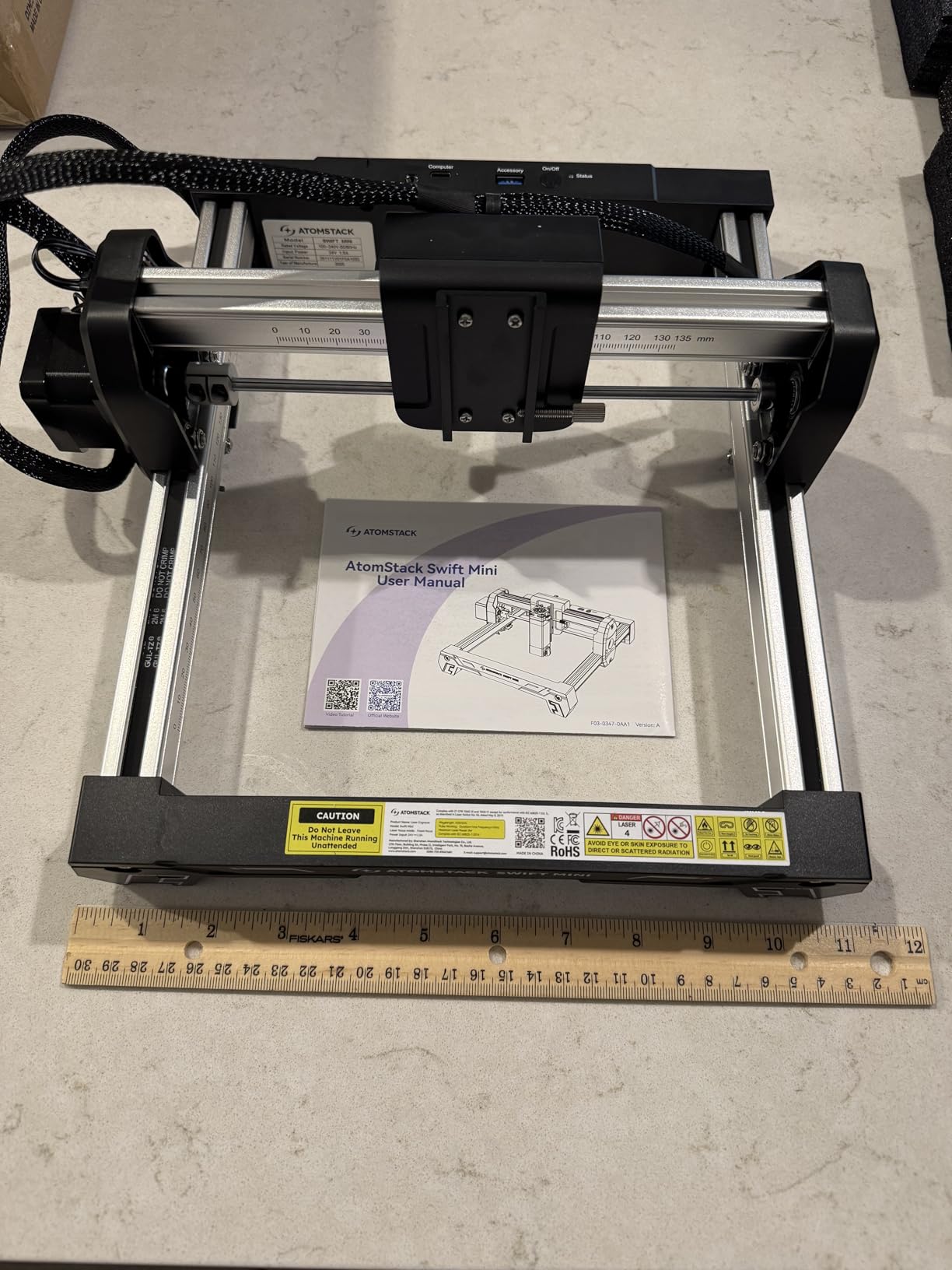 ATOMSTACK 3W Black Laser Engraver, Engraving Machine for Beginners | Swift Mini Laser Engraver, 5mW Laser Output, FDA Class 1, Free AI Software, 135x145mm, Wireless Connectivity for DIY Crafts customer photo 2