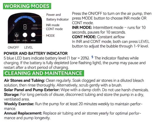 Solar Pond Aerator with Digital Display, 4W Solar Air Pump 7/24H Oxygen Supply with Battery, 9 Adjustable Mode Oxygen Pump for Fish Pond, Koi Pond, Aquarium & Fishing Tank-P9335 customer photo 2