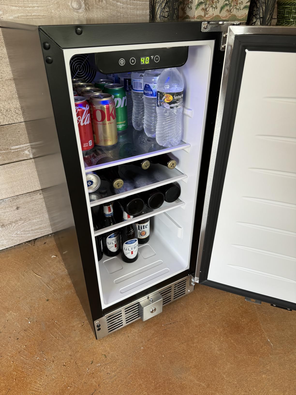 EUHOMY 24 Inch Beverage Refrigerator, Undercounter Beverage Fridge 180 Can with Stainless Steel Door for Home Patio, Beverage Cooler Built-in or Freestanding, Outdoor Refrigerator for Soda Beer Wine customer photo 1