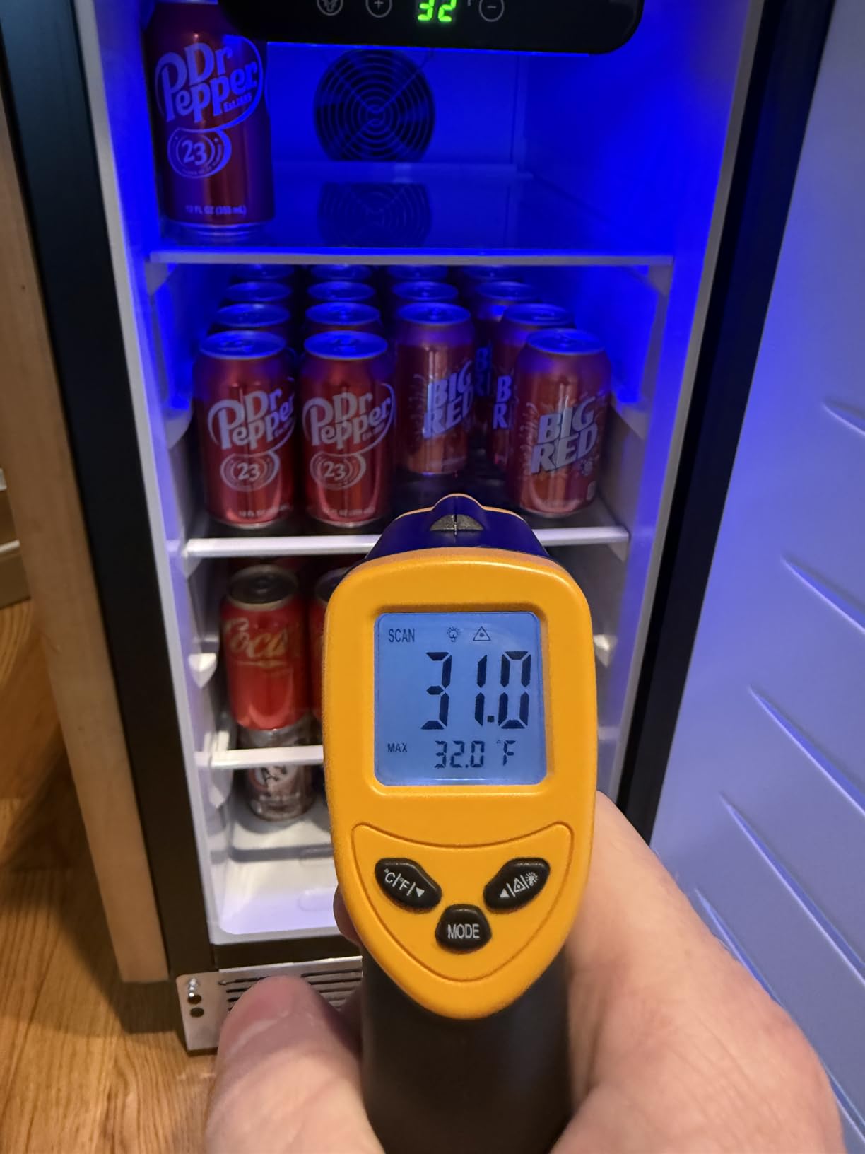 EUHOMY 24 Inch Beverage Refrigerator, Undercounter Beverage Fridge 180 Can with Stainless Steel Door for Home Patio, Beverage Cooler Built-in or Freestanding, Outdoor Refrigerator for Soda Beer Wine customer photo 2