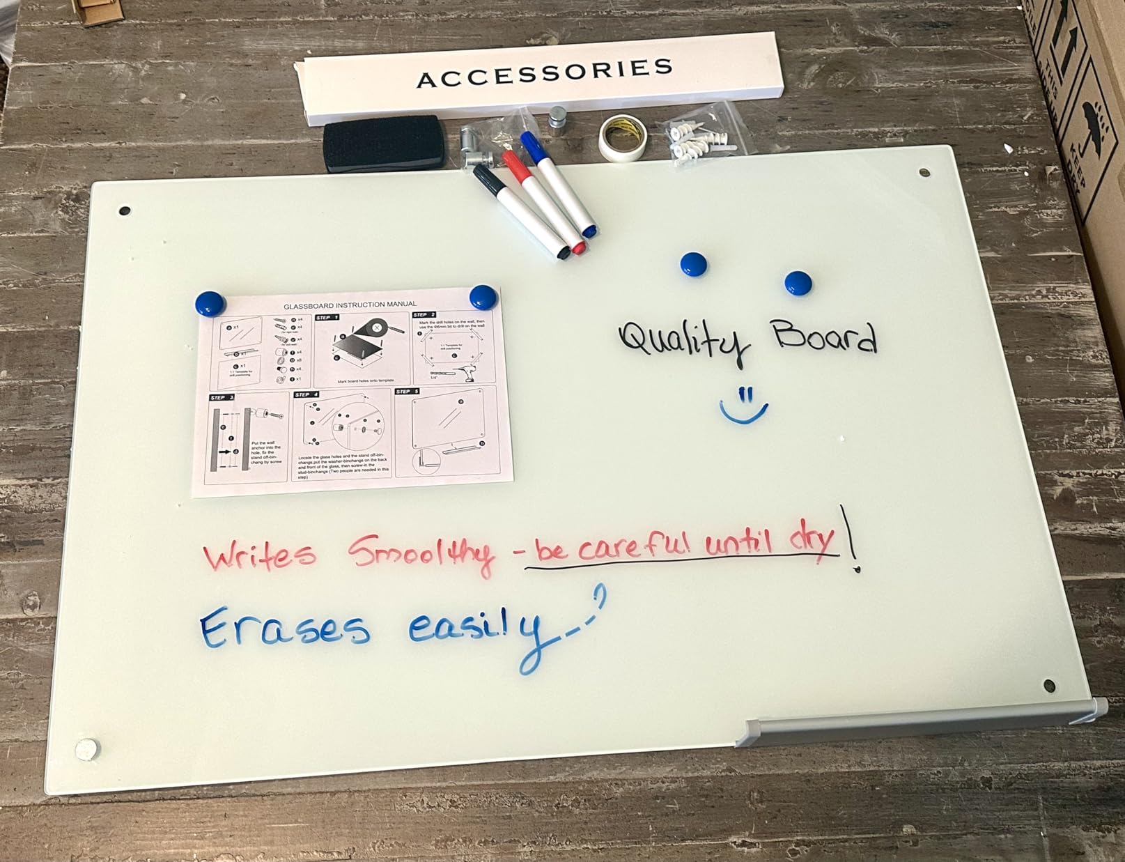 Magnetic Glass Whiteboard - 36