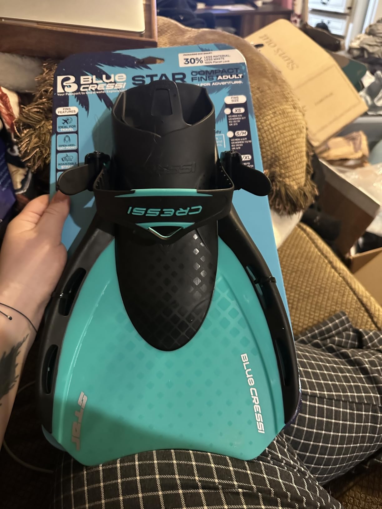 Cressi Star Short Adjustable Open Heel Fins - Light for Travel, Robust and Durable Design - Designed in Italy customer photo 2