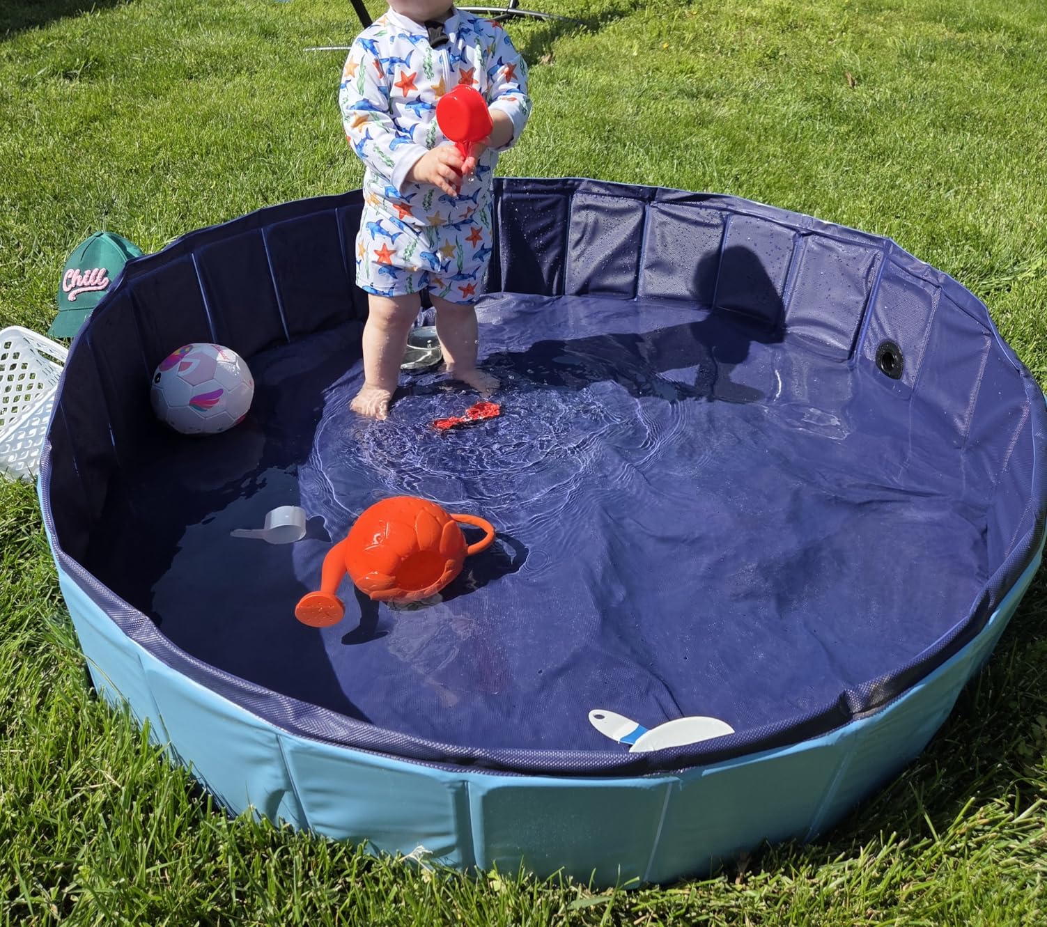 Kids Foldable Portable Sandbox, Large 48'' Sand Box for Outdoor Indoor Use | Easy Setup & Storage, Waterproof & Easy to Clean, Portable Carry Bag, Sand Pit for Backyard Balcony Park Beach Camping customer photo 2