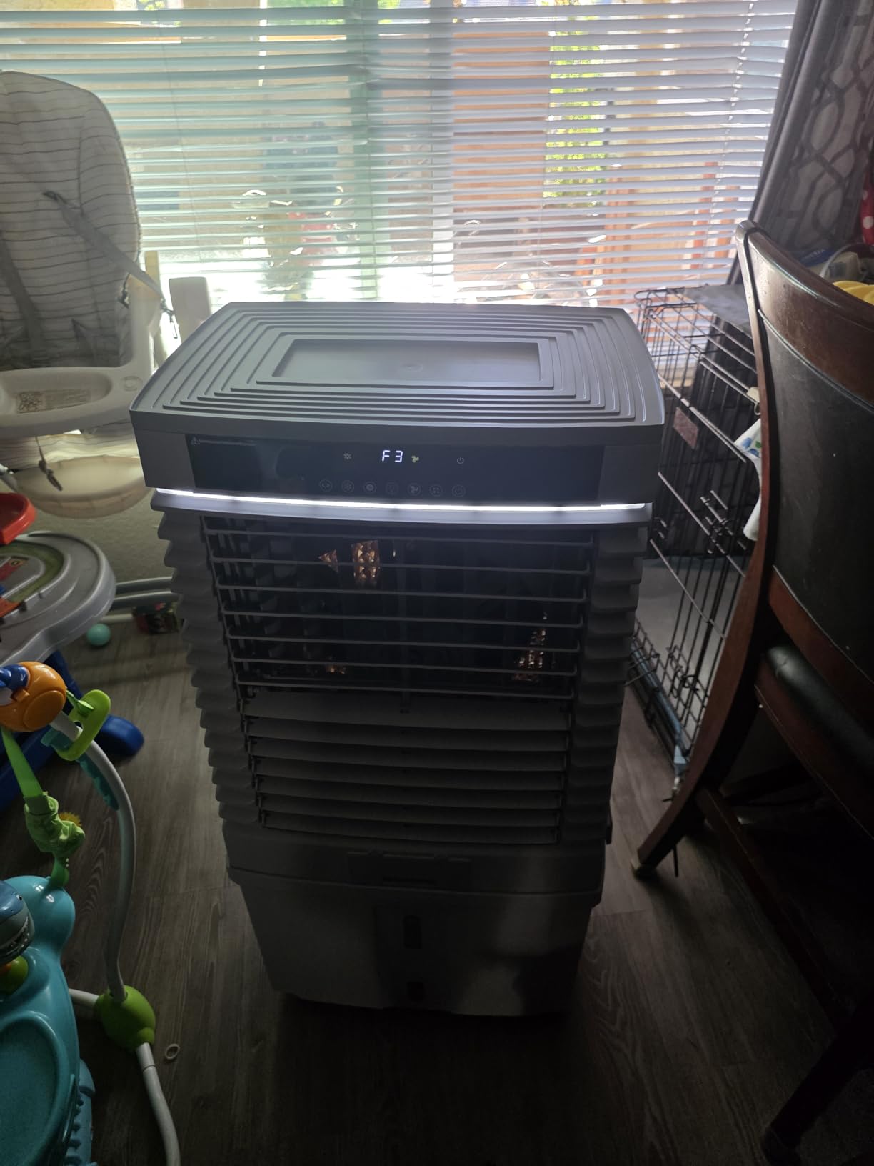 Uthfy 4000CFM Swamp Cooler for Large Room, 41” Evaporative Air Cooler with 13.5Gal Detachable Water Tank, 12H Timer, Ambient Light, 120° Oscillation, Indoor & Outdoor Air Conditioner for Patio, Garage customer photo 1