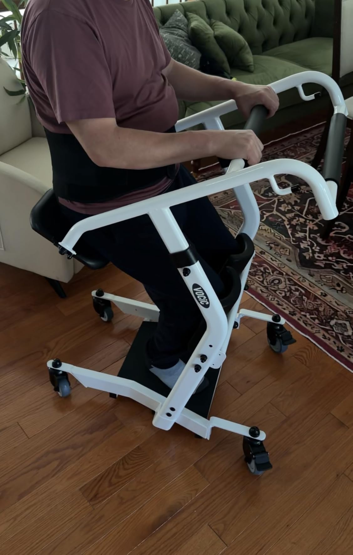VOCIC Sit to Stand Lift, One-Step Stand Assist Lift for Elderly, Patient Lift Chair Transport Unit with Wheels, Fall Prevention & Muscle Building, AY03 2026 Upgraded customer photo 2