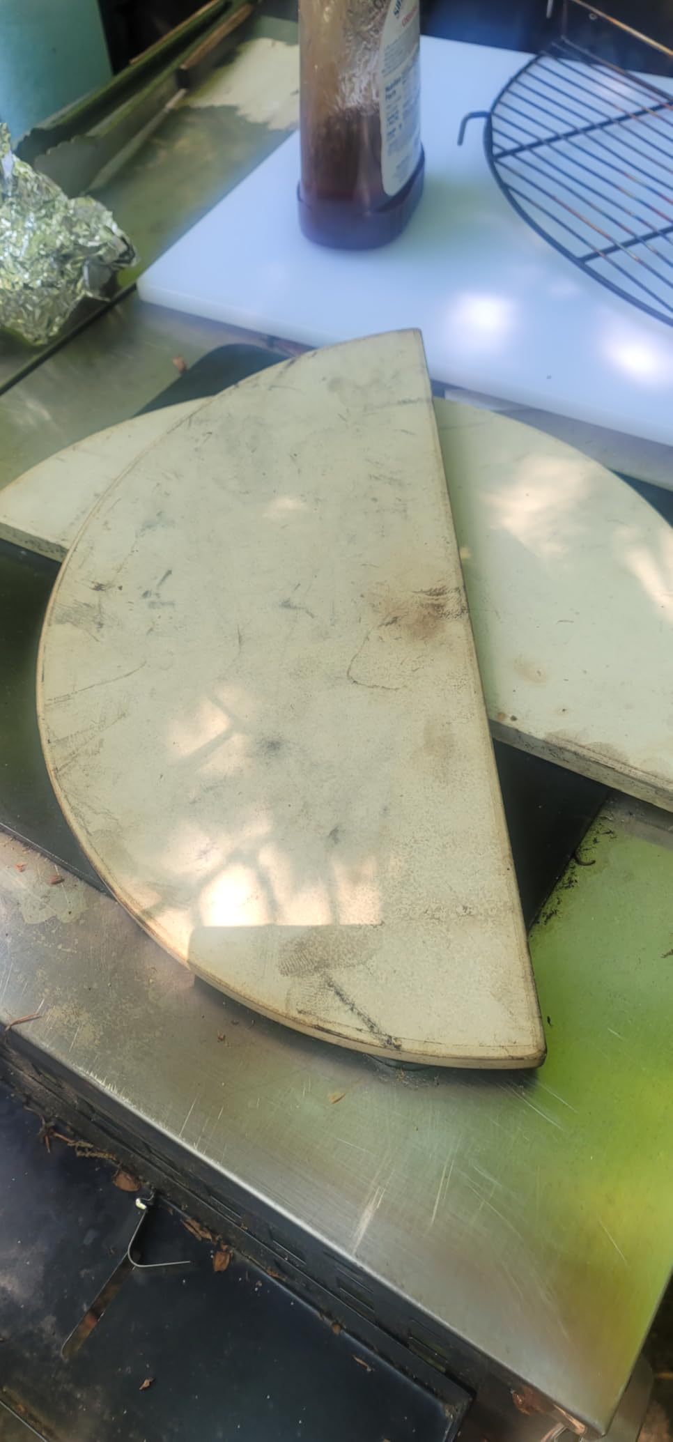 15 Inch Half-Moon Ceramic Heat Deflector Plates for Kamado Joe Classic I, II, III Grill Parts BBQ Accessories, 2-Pack Pizza Stone customer photo 2