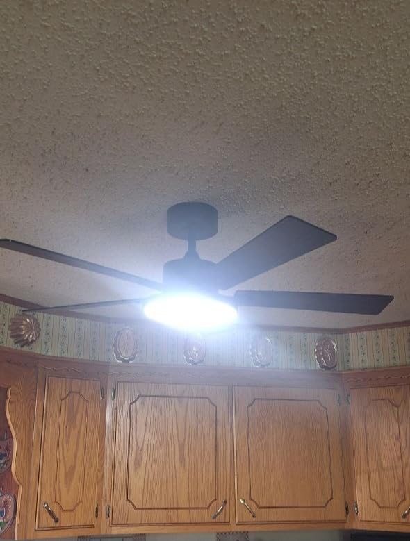 CINOTON Smart Ceiling Fan with Lights, 52'' RGBCW Ceiling Fan with Lights and Remote App Voice Control, Reversible DC Motor, 2600lm Dimmable, 6 Speeds & 2 Fan Modes, Quiet Fan for Bedroom, Living Room customer photo 1
