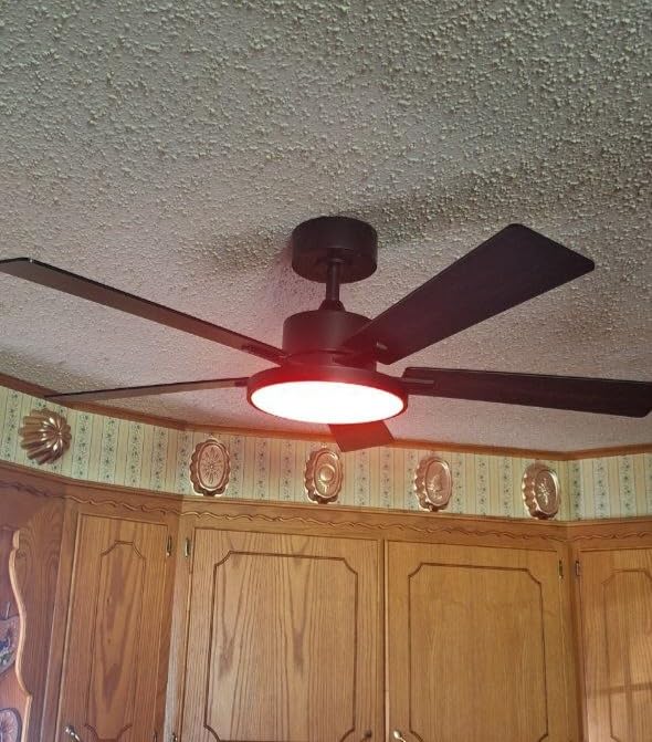 CINOTON Smart Ceiling Fan with Lights, 52'' RGBCW Ceiling Fan with Lights and Remote App Voice Control, Reversible DC Motor, 2600lm Dimmable, 6 Speeds & 2 Fan Modes, Quiet Fan for Bedroom, Living Room customer photo 2