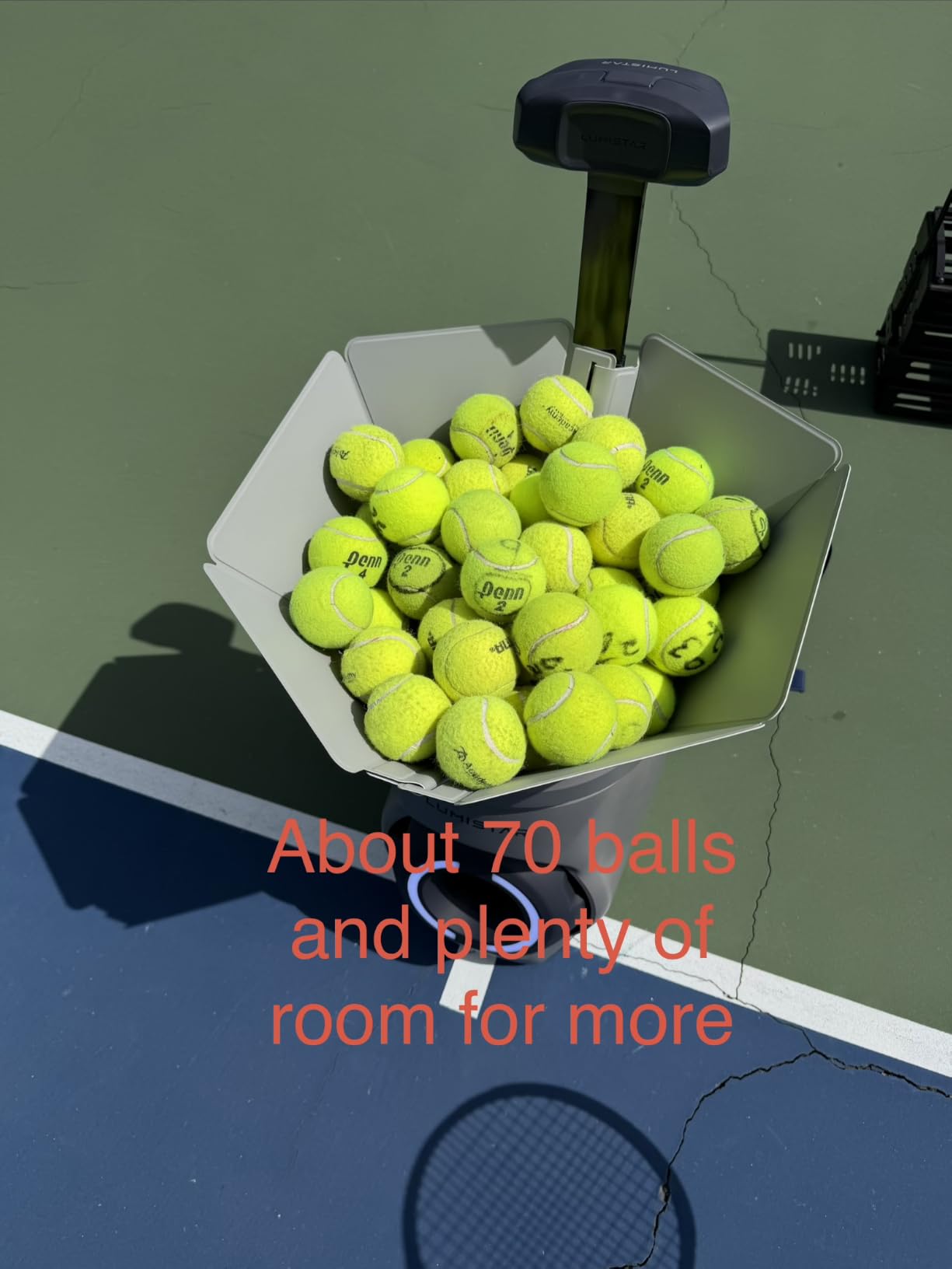 TERO Tennis Ball Machine, Smart Portable Tennis Robot with App & Wrist Remote, Triple-Axis Gimbal, 87 mph, 100+ Balls, Full-Court Drills, All-in-One Design - Cosmic Graphite customer photo 1