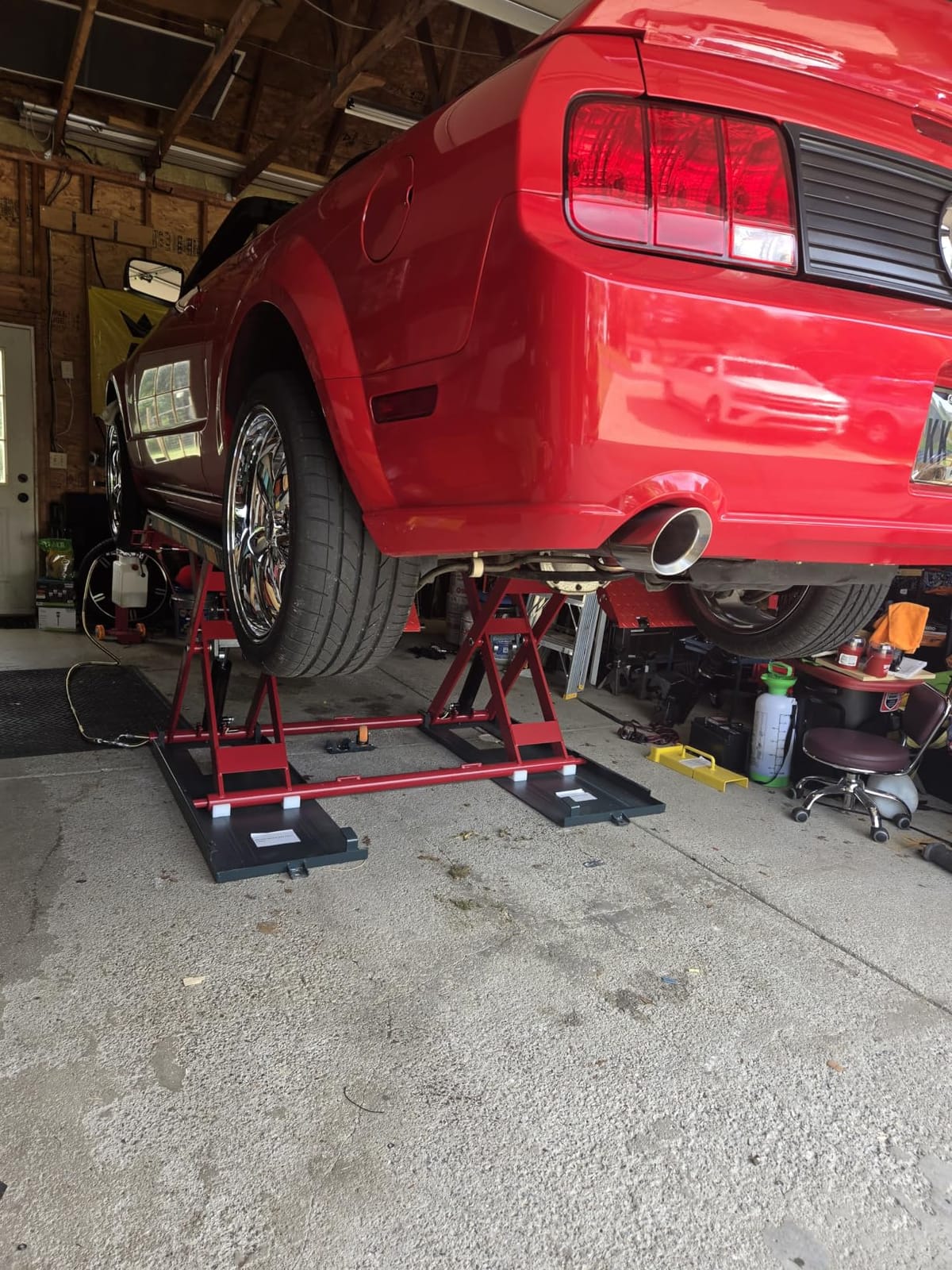 KT-X99 220V 3.0HP Portable Full Rise Scissor Car Lift, 7700 lbs Capacity, 76