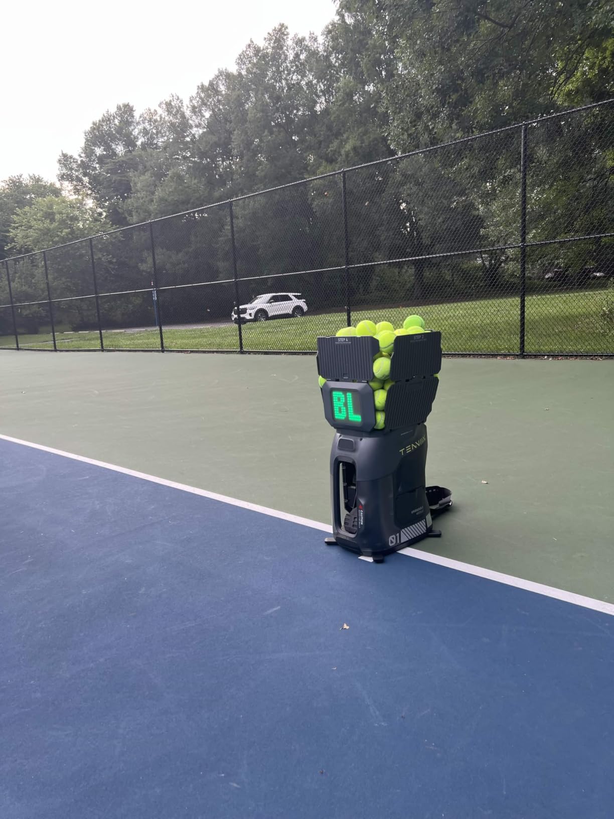 Basic Tennis Ball Machine, 18.7LB Portable Tennis Robot, 4H Runtime & 100+ Ball Capacity, Smart App & Voice Control, Multi-Training Mode, LED Display, 75MPH customer photo 1