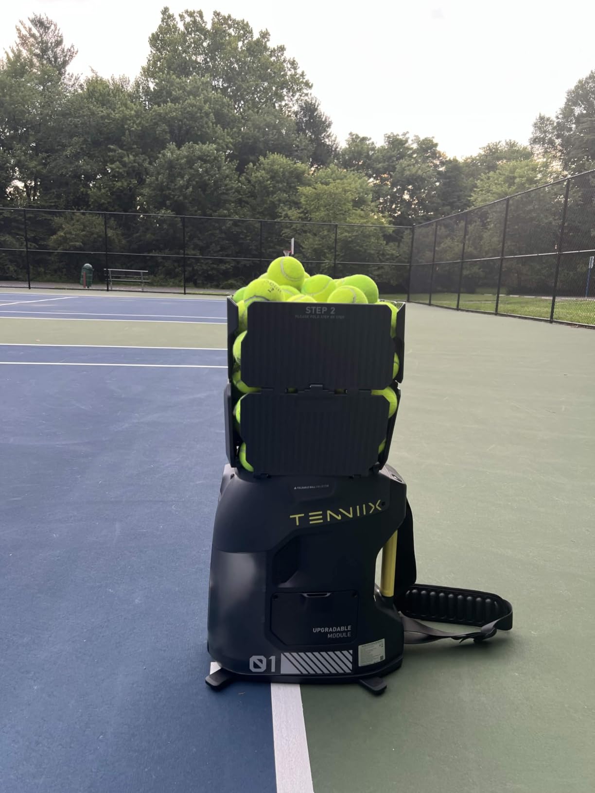 Basic Tennis Ball Machine, 18.7LB Portable Tennis Robot, 4H Runtime & 100+ Ball Capacity, Smart App & Voice Control, Multi-Training Mode, LED Display, 75MPH customer photo 2