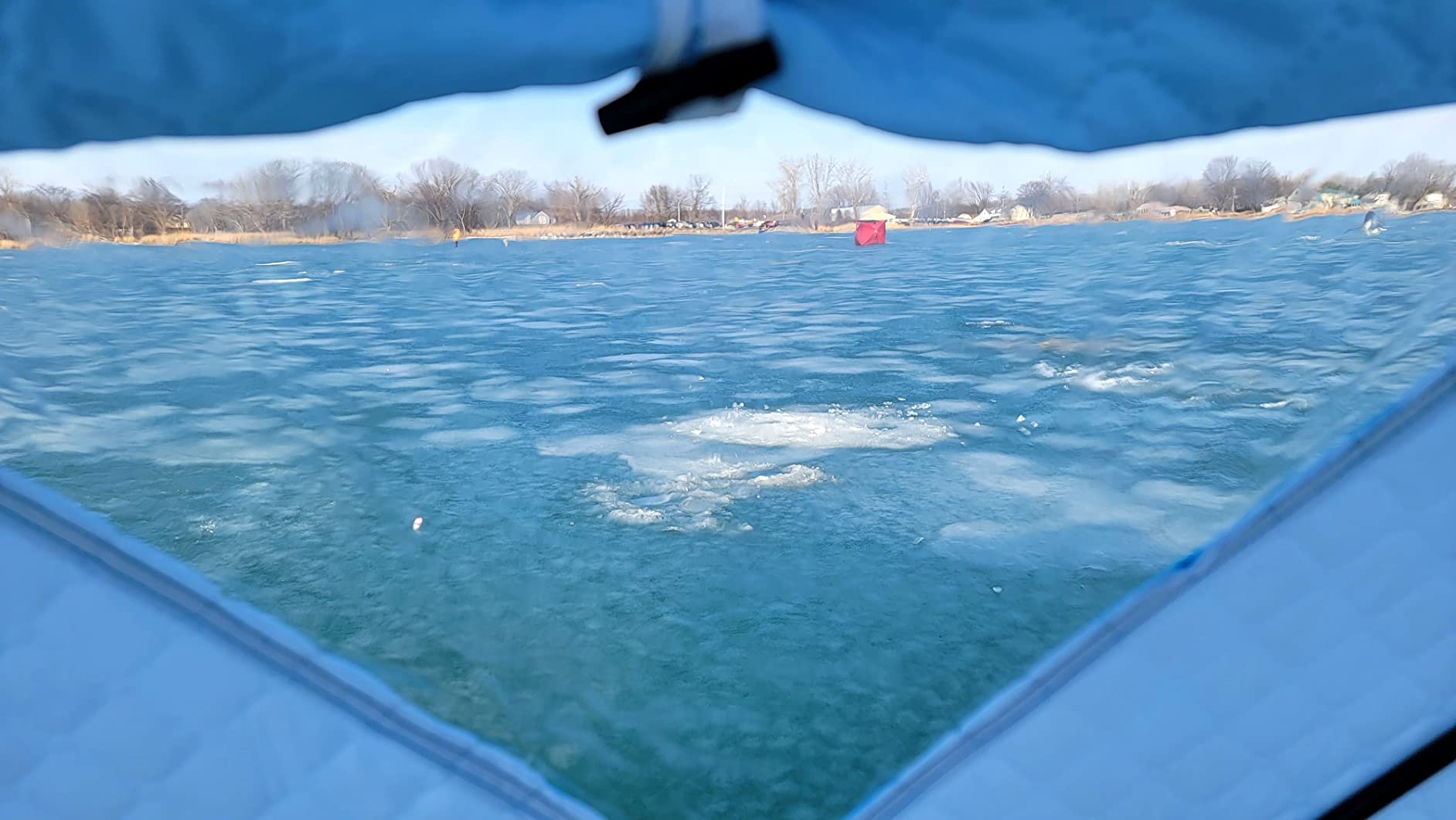 Outsunny 2/4/8 Person Pop-up Insulated Ice Fishing Tent | Portable Ice Fishing Shelter, Ice Shanty, 2 Doors, Carrying Bag customer photo 2