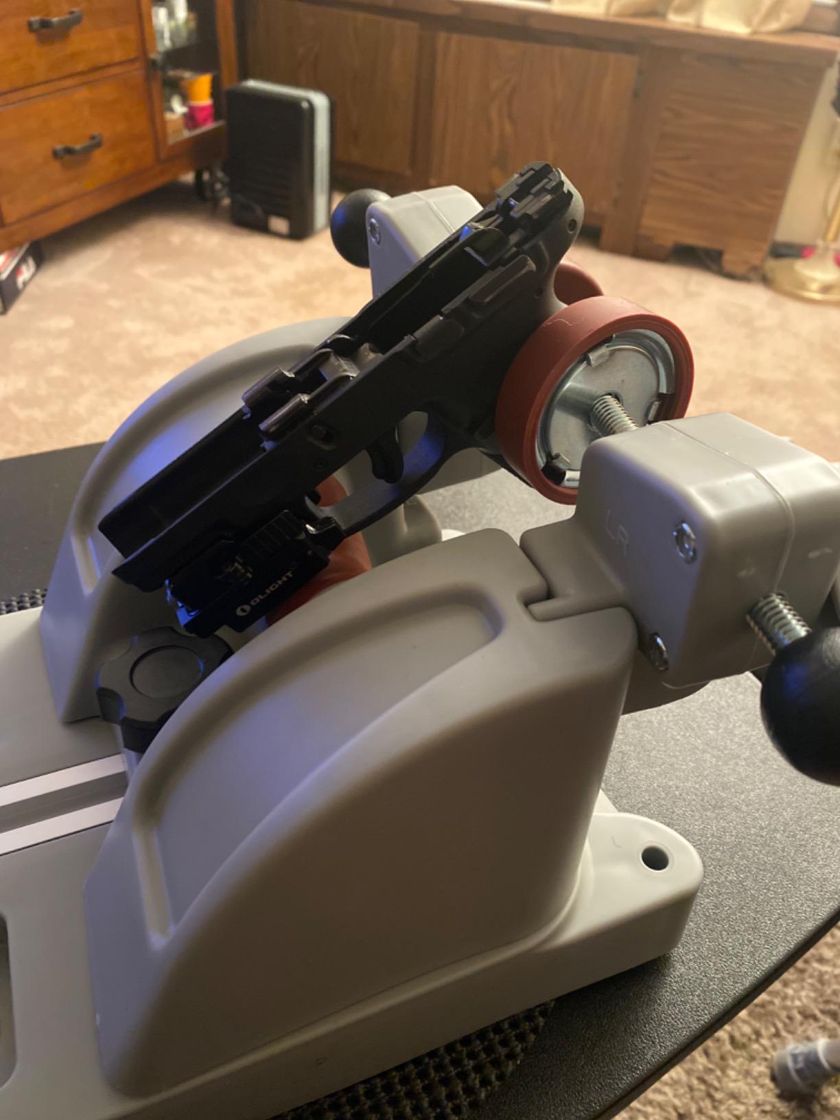Tipton Best Gun Vise with Secure Adjustable Cradle, Storage Compartments for Cleaning, Gunsmithing and Firearm Maintenance, Red/Grey customer photo 2