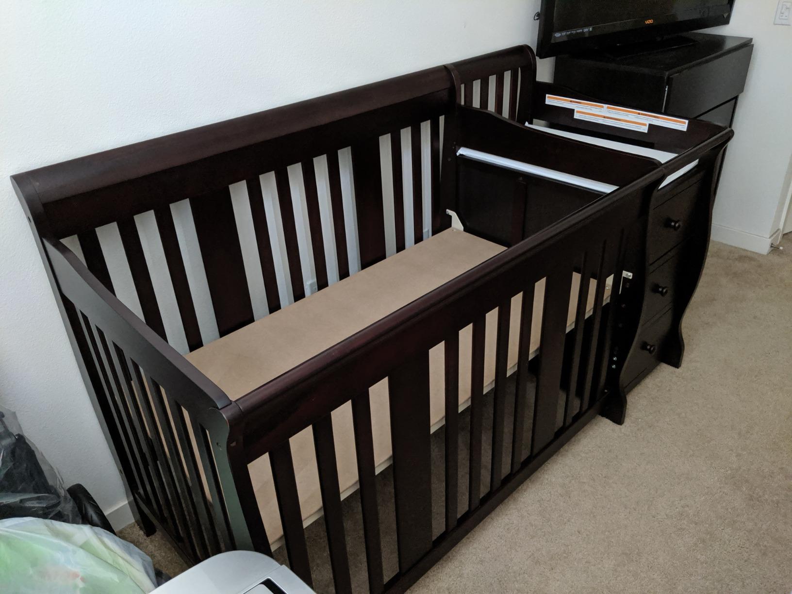 Storkcraft Portofino 5-in-1 Convertible Crib and Changer, White customer photo 1