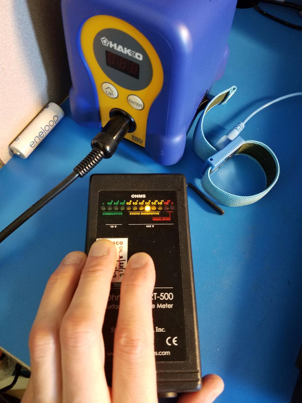 Bertech ESD Anti-Static Table Mat Kit, 3 Ft x 6 Ft, Blue, Includes an ESD Wrist Strap and ESD Grounding Cord, Made in USA customer photo 2