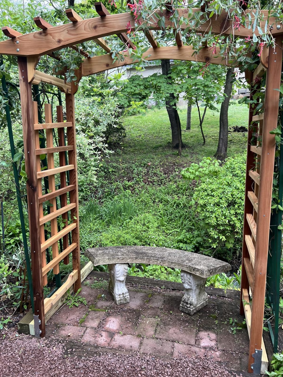 All Things Cedar 6-Ft Pagoda Arbor Garden Arch Trellis, Red Cedar customer photo 1