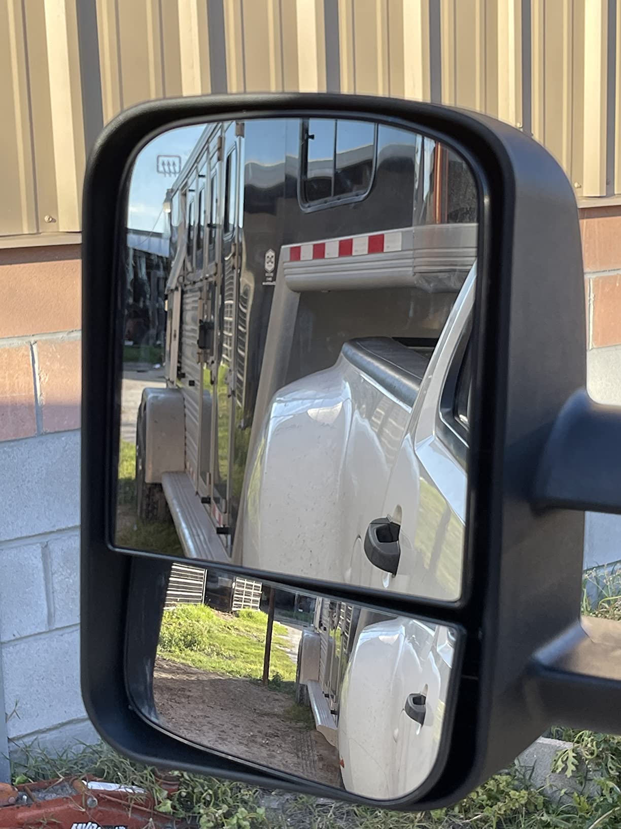 Auto Dynasty Driver and Passenger Sdie Rear View Towing Mirrors - Manual Telescoping | Power Adjustment | Heated Glass - Compatible with Chevy Silverado GMC Sierra GMT900 07-14, Textured Black customer photo 2