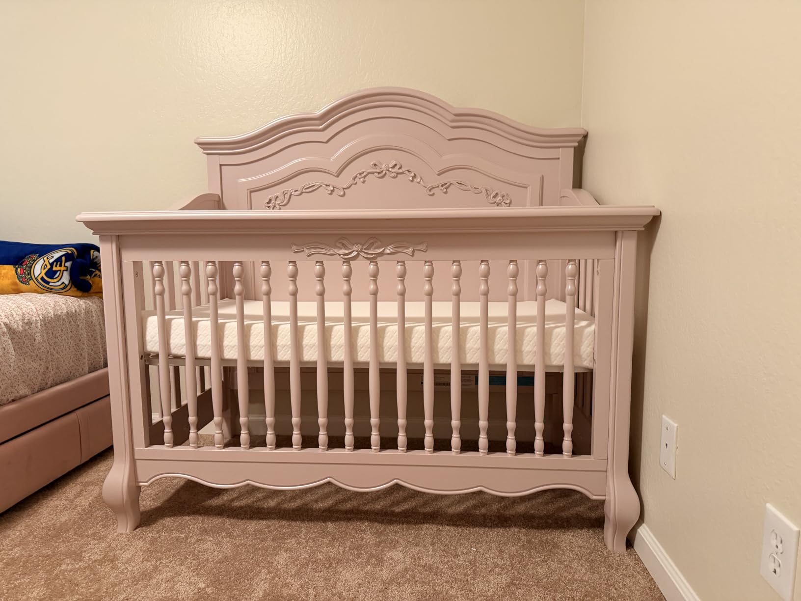 Evolur Aurora 5-in-1 Convertible Full Size Baby Crib, Blush Pink customer photo 1