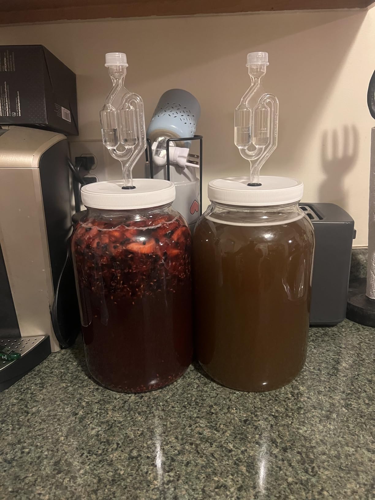 2-Pack 1 Gallon Glass Jar with Lid | Wide Mouth Twin Bubble Airlock Set customer photo 1