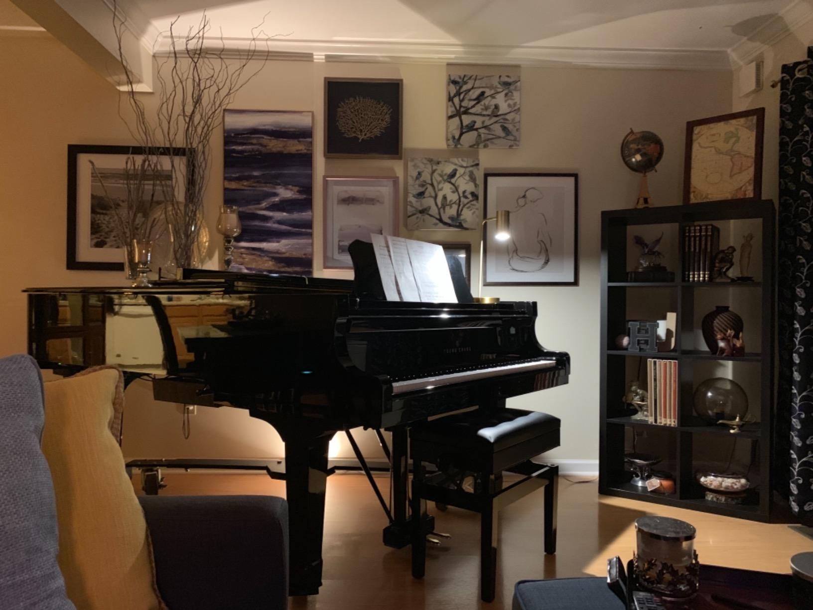 SONGMICS Adjustable Piano Bench with Padded Cushion and Storage Compartment customer photo 1