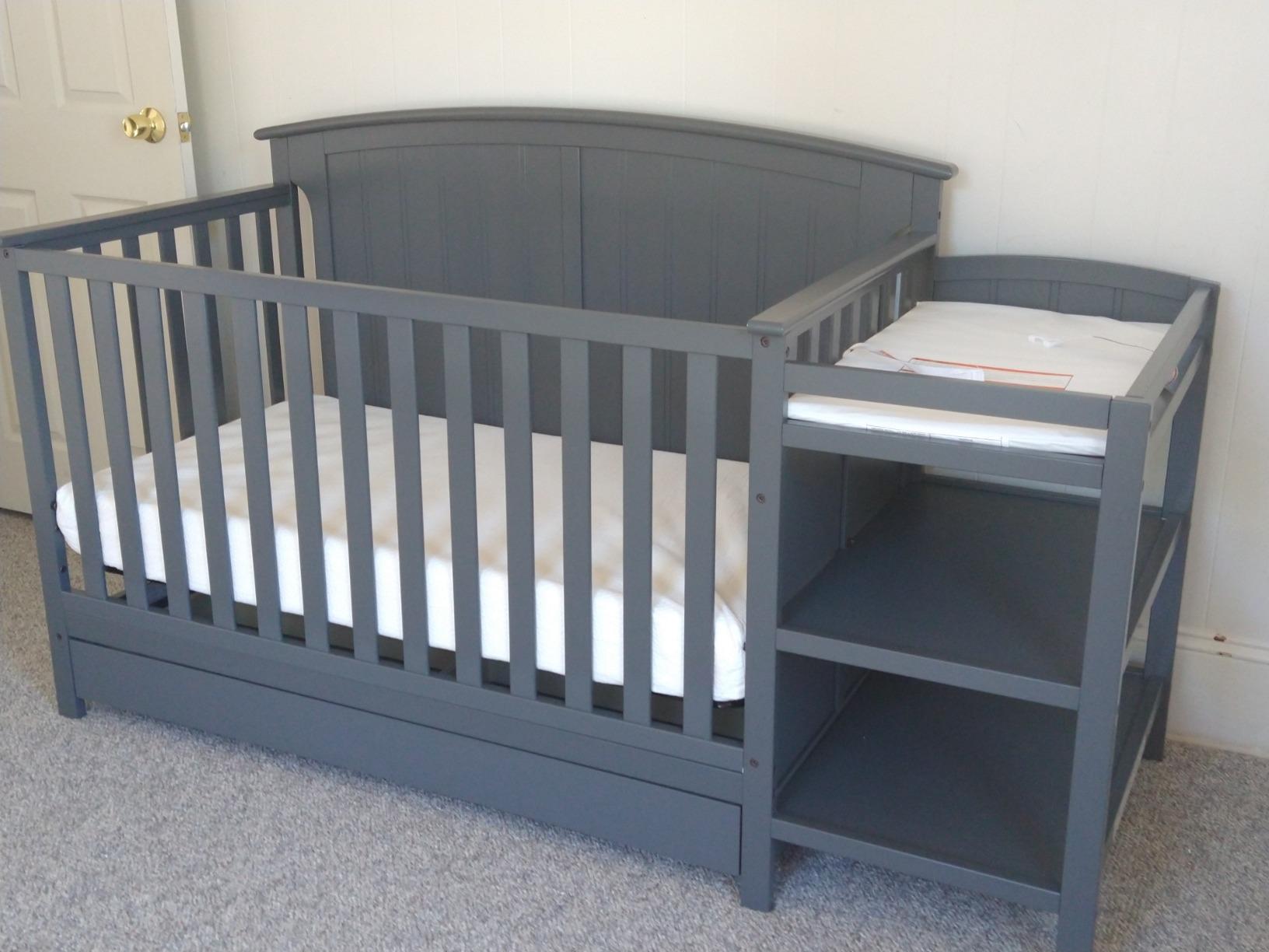 Storkcraft Steveston 5-in-1 Convertible Crib & Changer, Gray customer photo 1